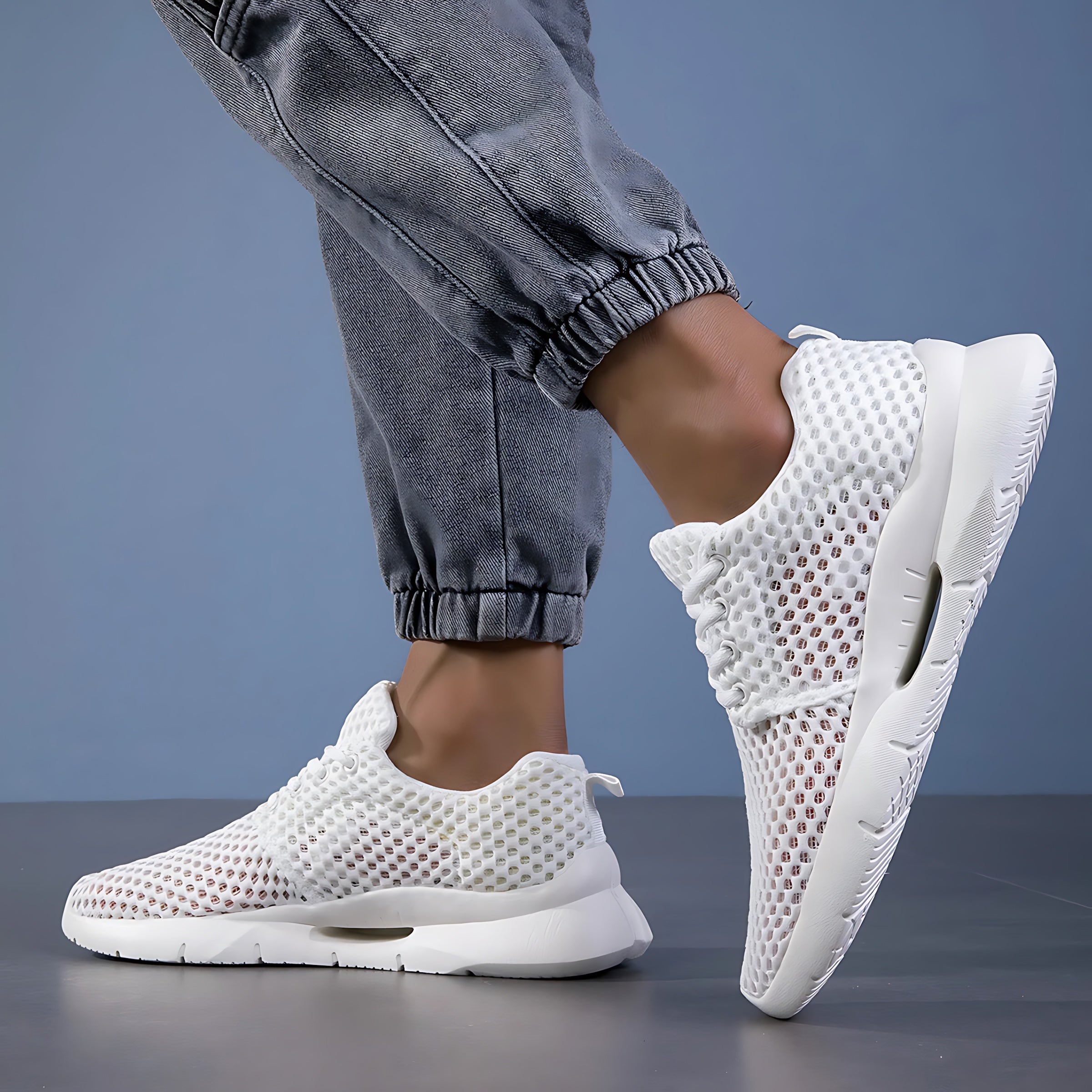 Emily – Breathable Mesh Lace Up Walking Sneakers