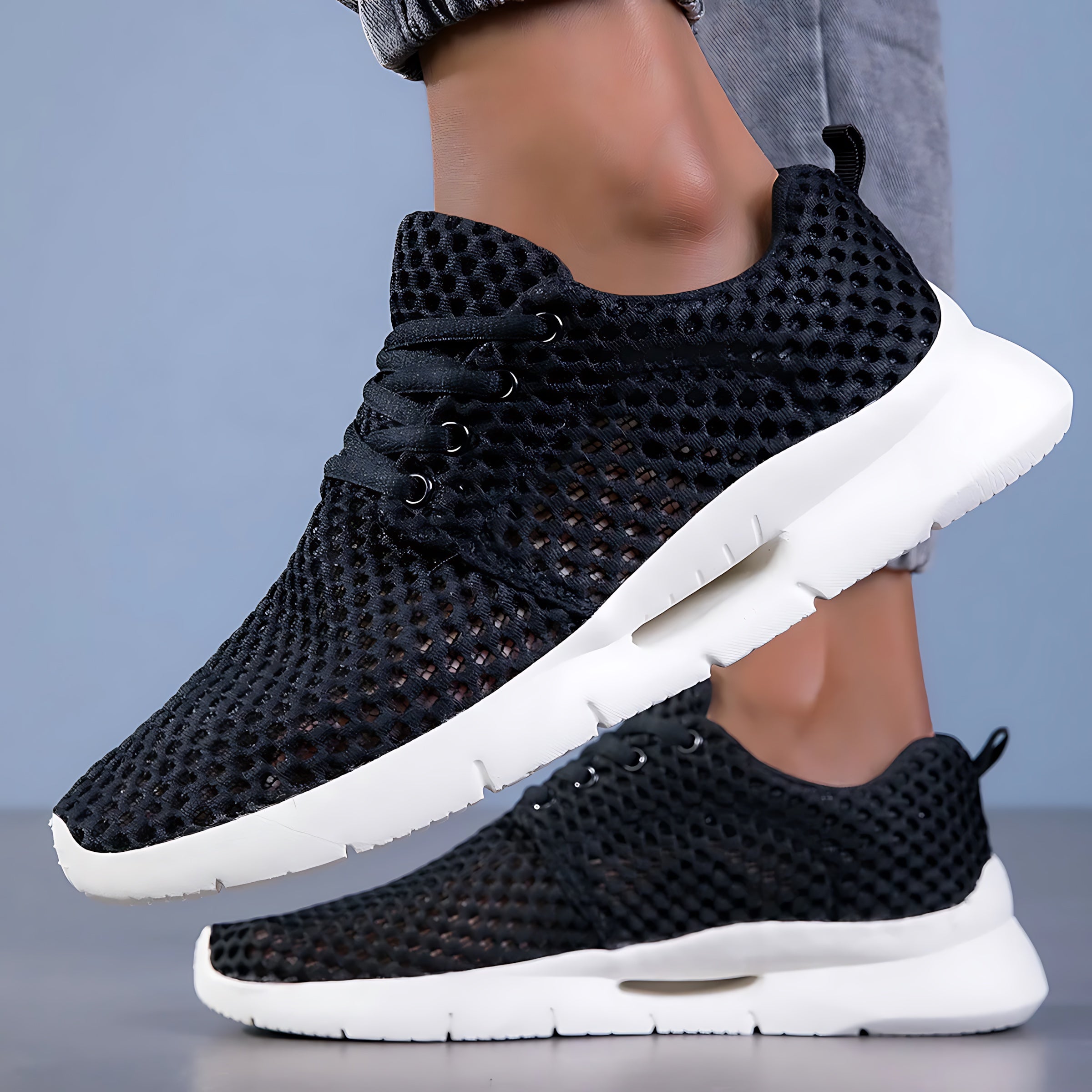 Emily – Breathable Mesh Lace Up Walking Sneakers