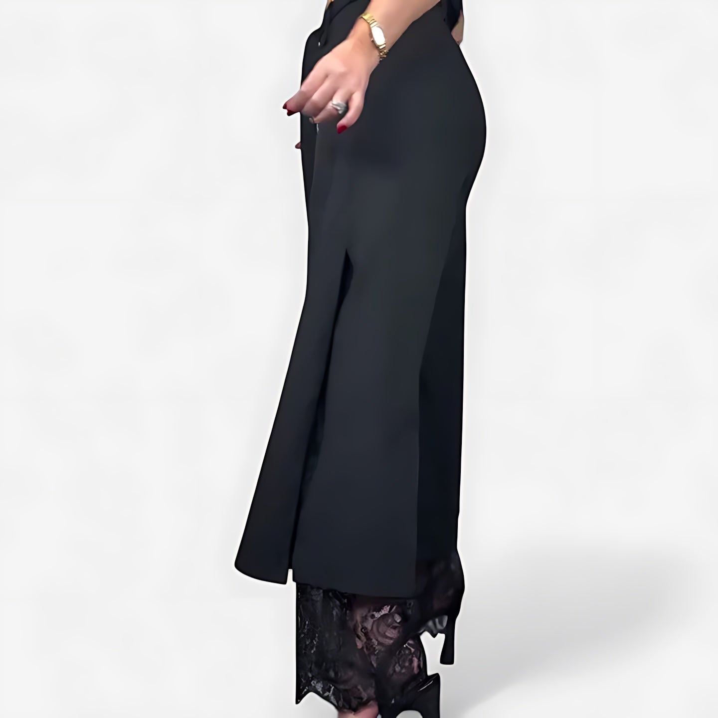 Emily – Lace Hem Wide Leg Pants