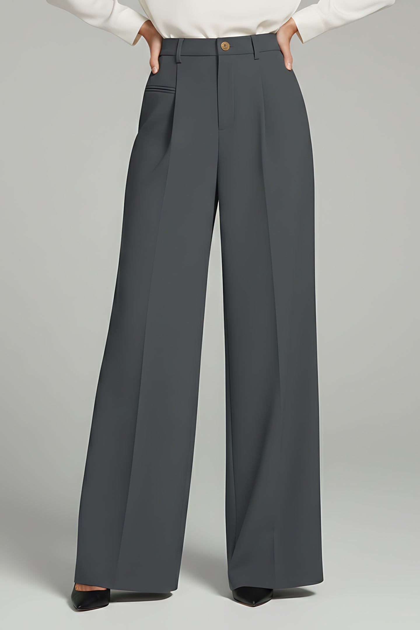 Emily – Pleated High Waist Straight Leg Pants
