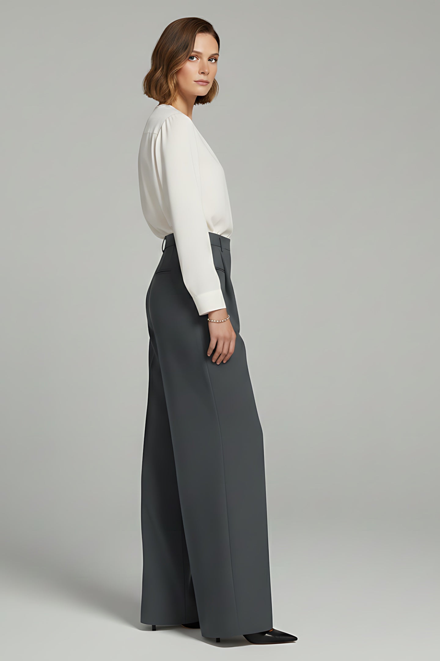 Emily – Pleated High Waist Straight Leg Pants
