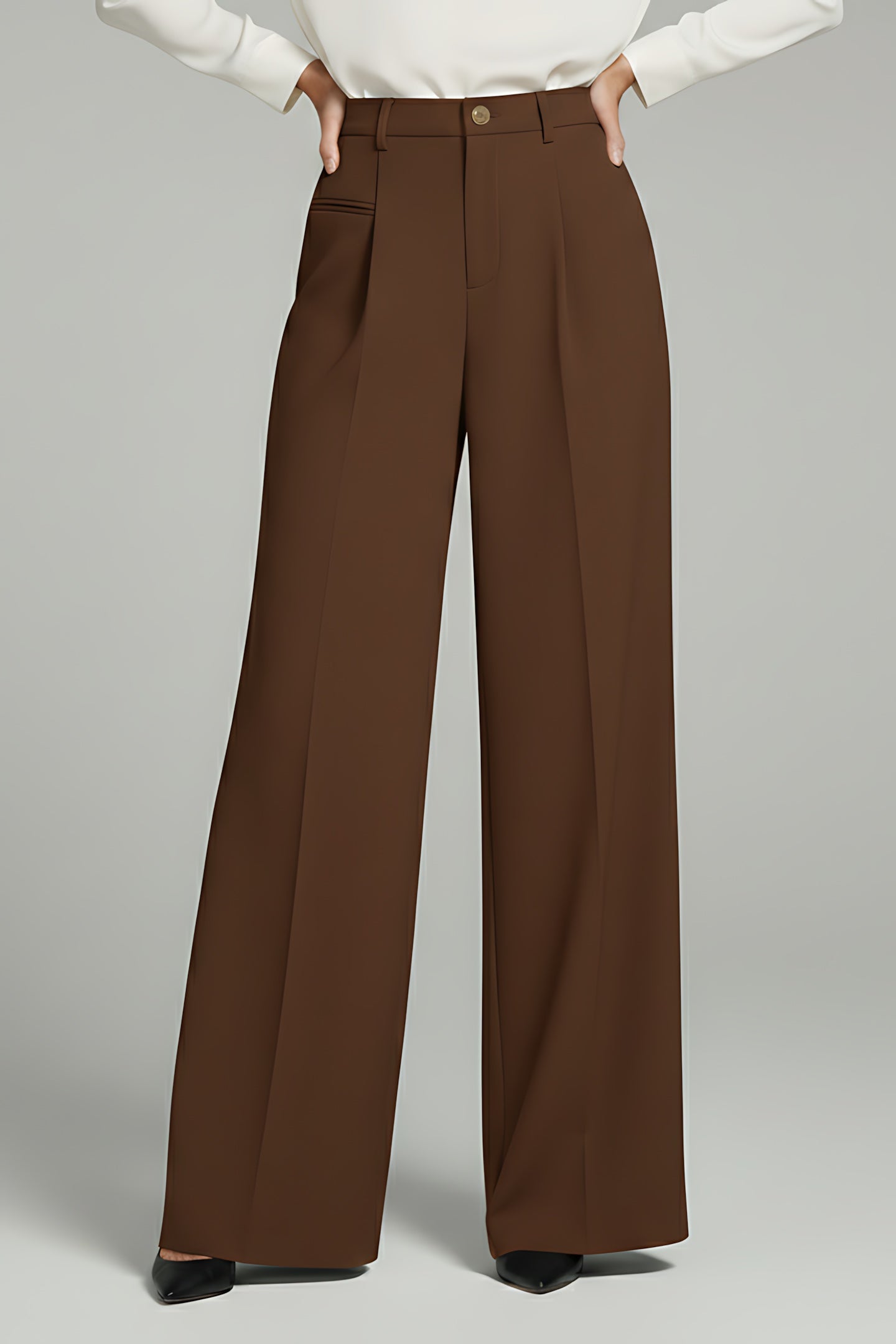Emily – Pleated High Waist Straight Leg Pants