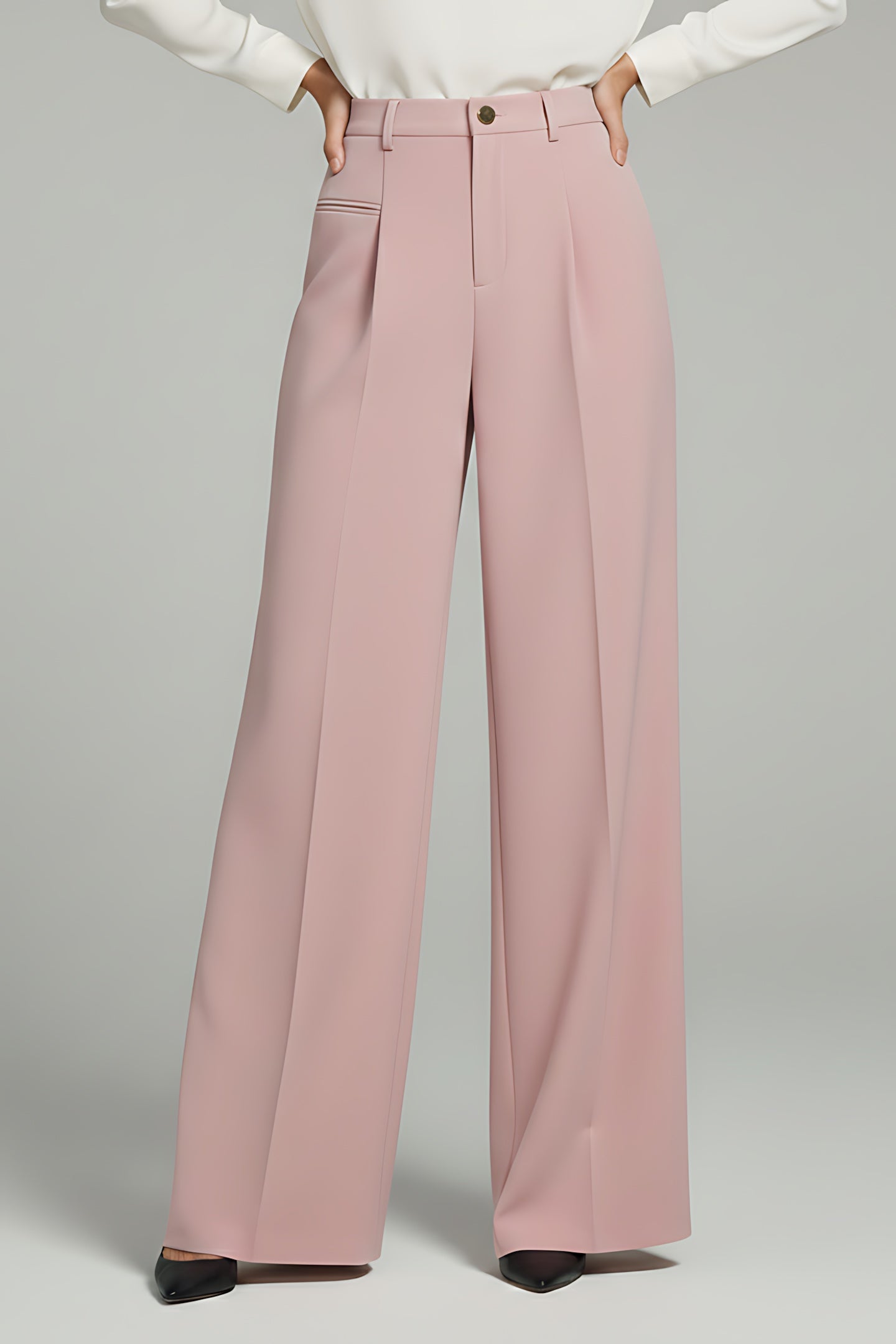 Emily – Pleated High Waist Straight Leg Pants