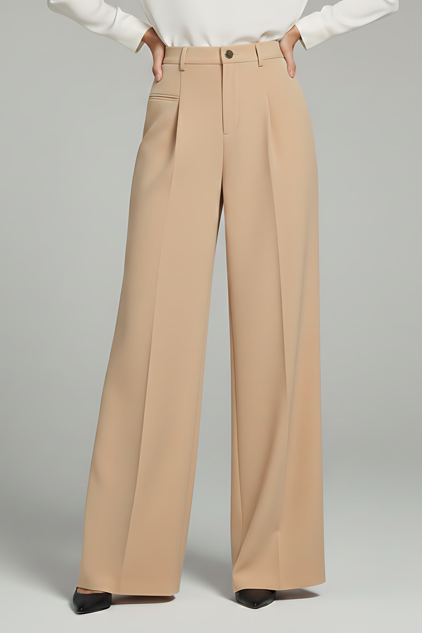 Emily – Pleated High Waist Straight Leg Pants