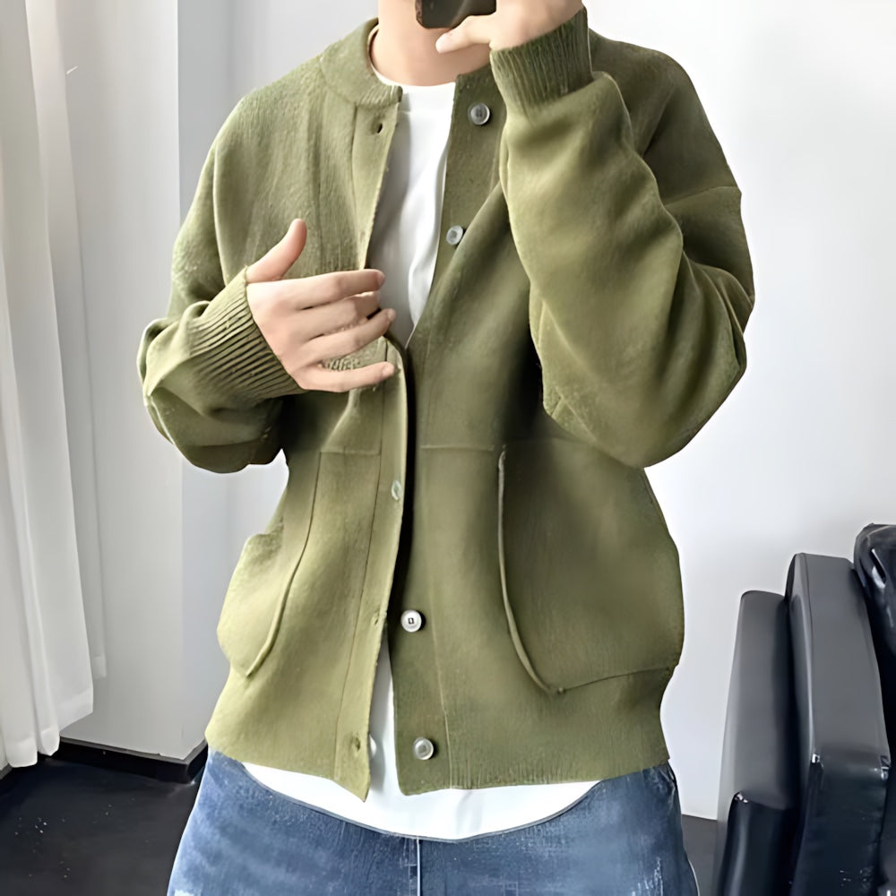 Estella – Crew Neck Button Up Knit Cardigan