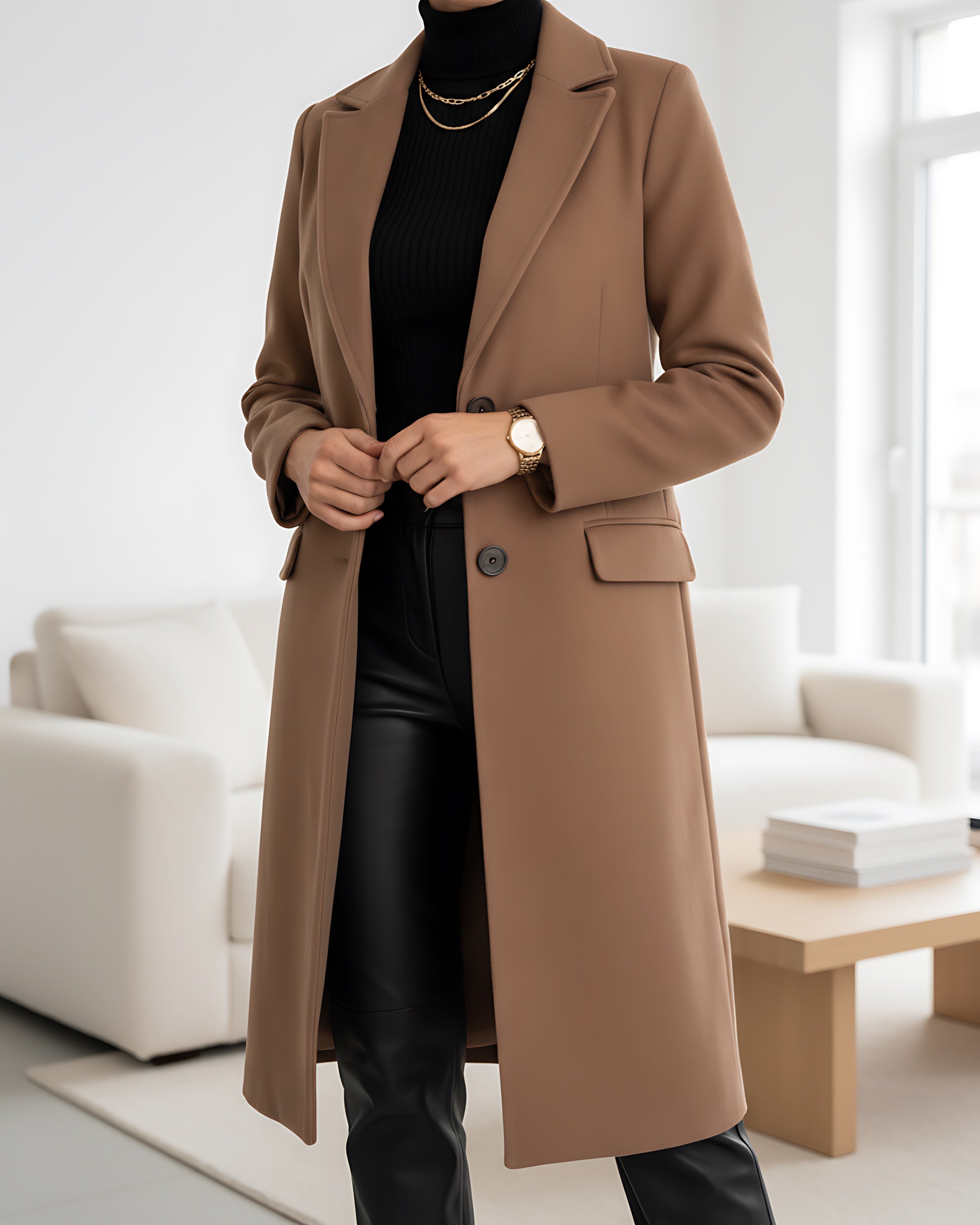 Esther – Tailored Single Breasted Longline Coat