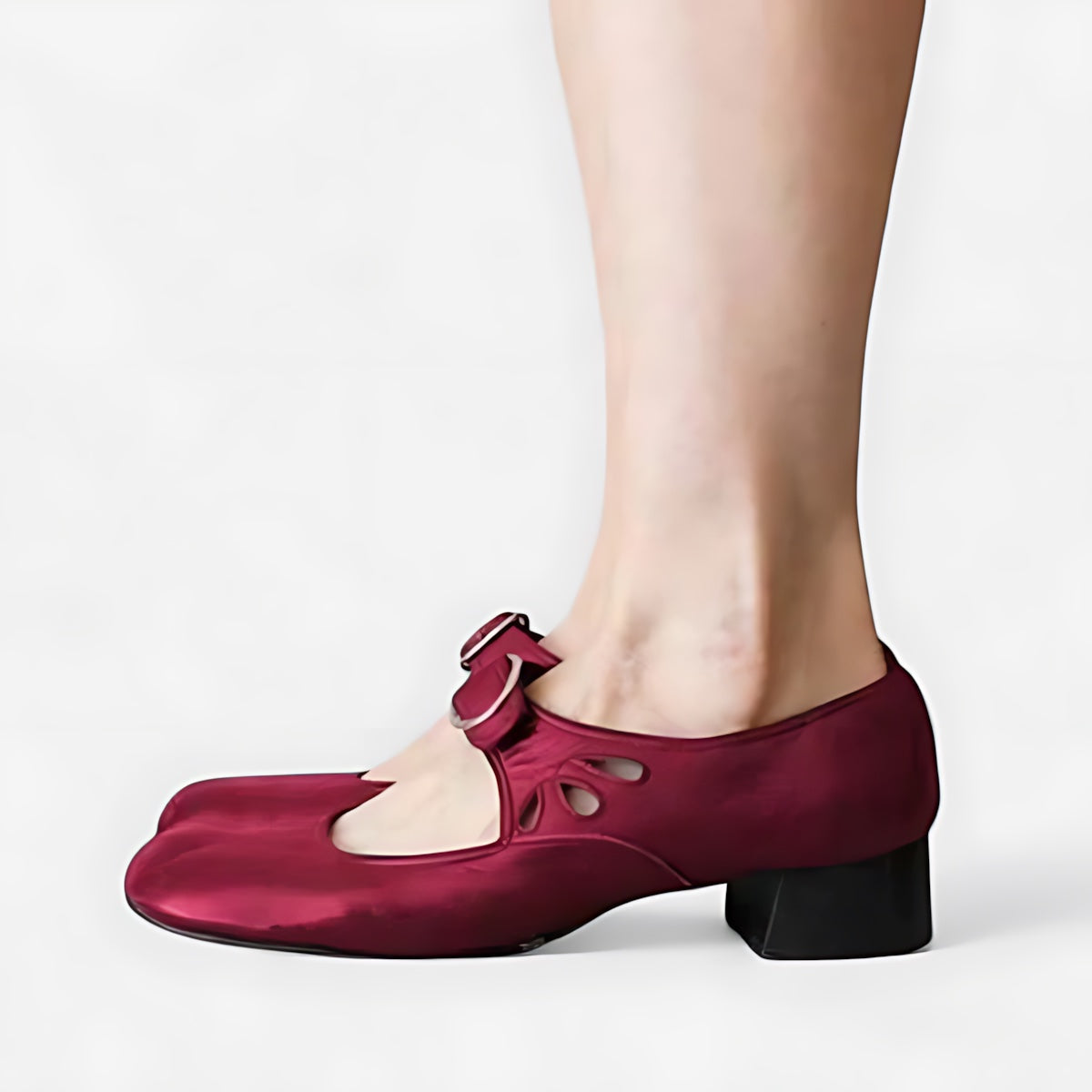 Eva – Leather Round Toe Mary Jane Flats