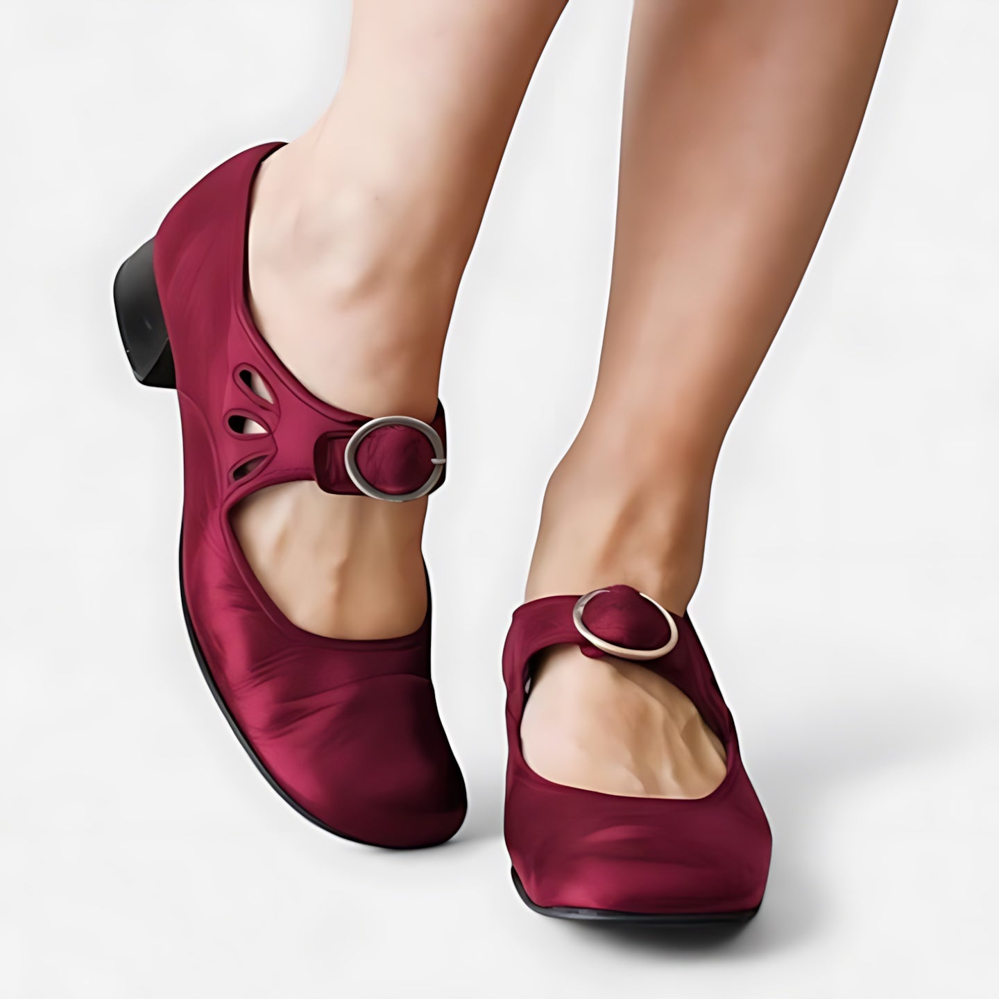 Eva – Leather Round Toe Mary Jane Flats