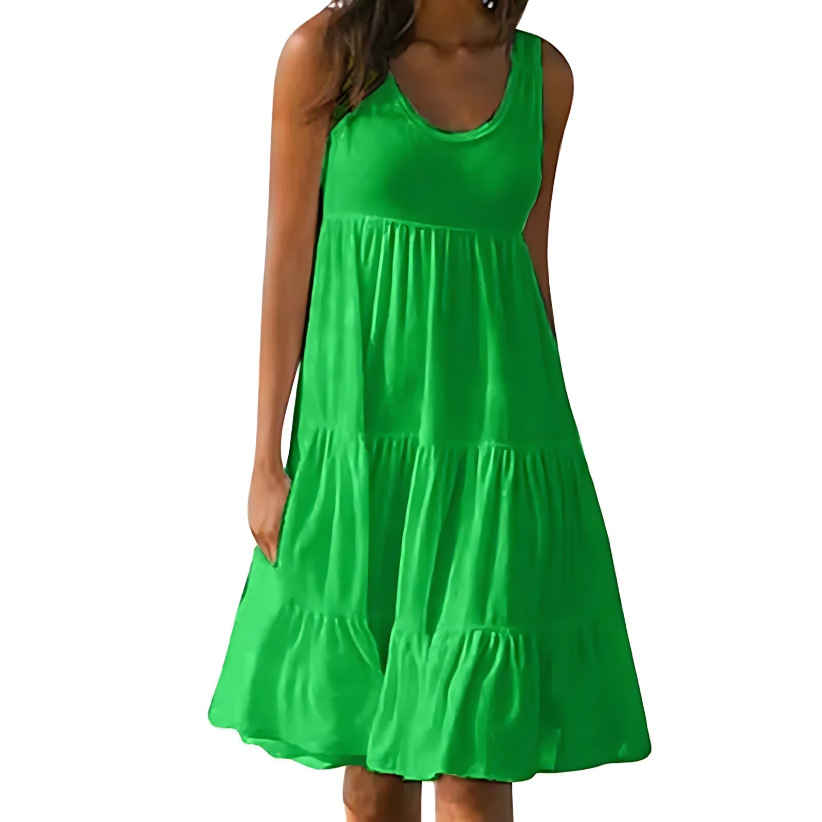 Eva – Scoop Neck Tiered Summer Mini Dress