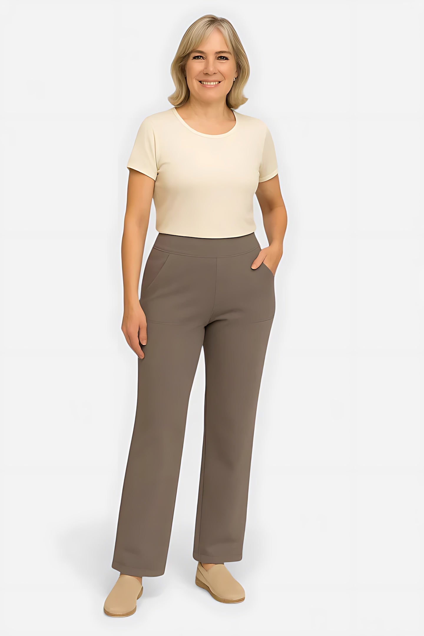 Evangeline – Crossover Waist Wide Leg Lounge Pants