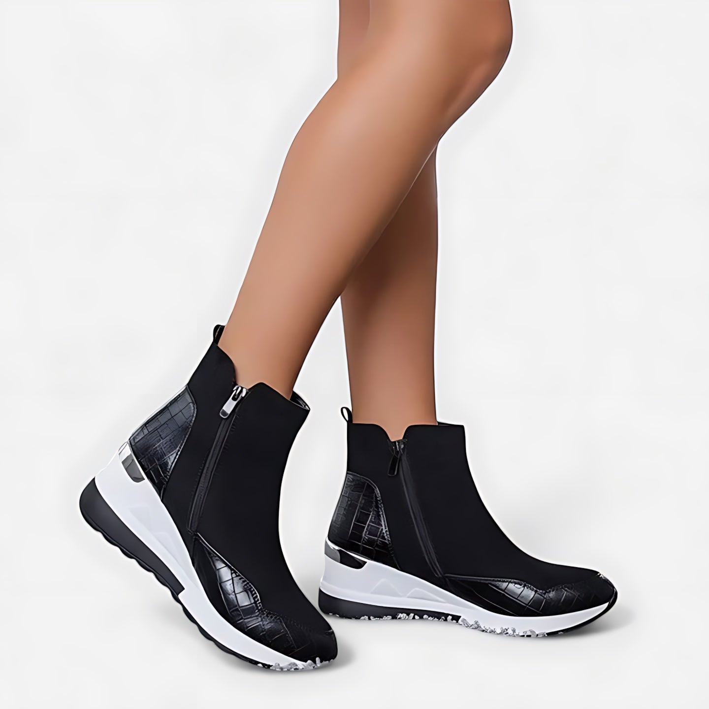 Evangeline – Leather Chunky Sole Chelsea Boots