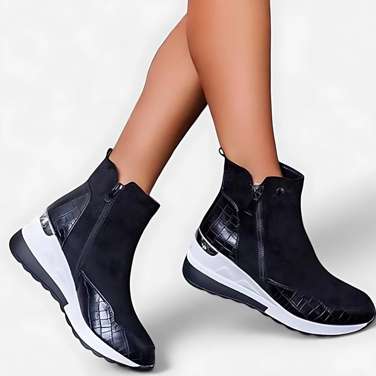 Evangeline – Leather Chunky Sole Chelsea Boots