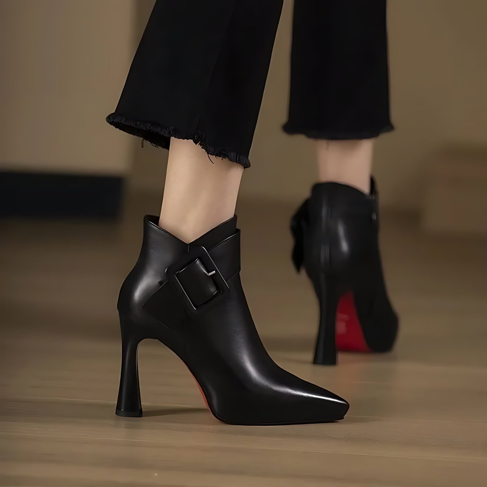 Evangeline – Pointed Toe Stiletto Heel Ankle Boots