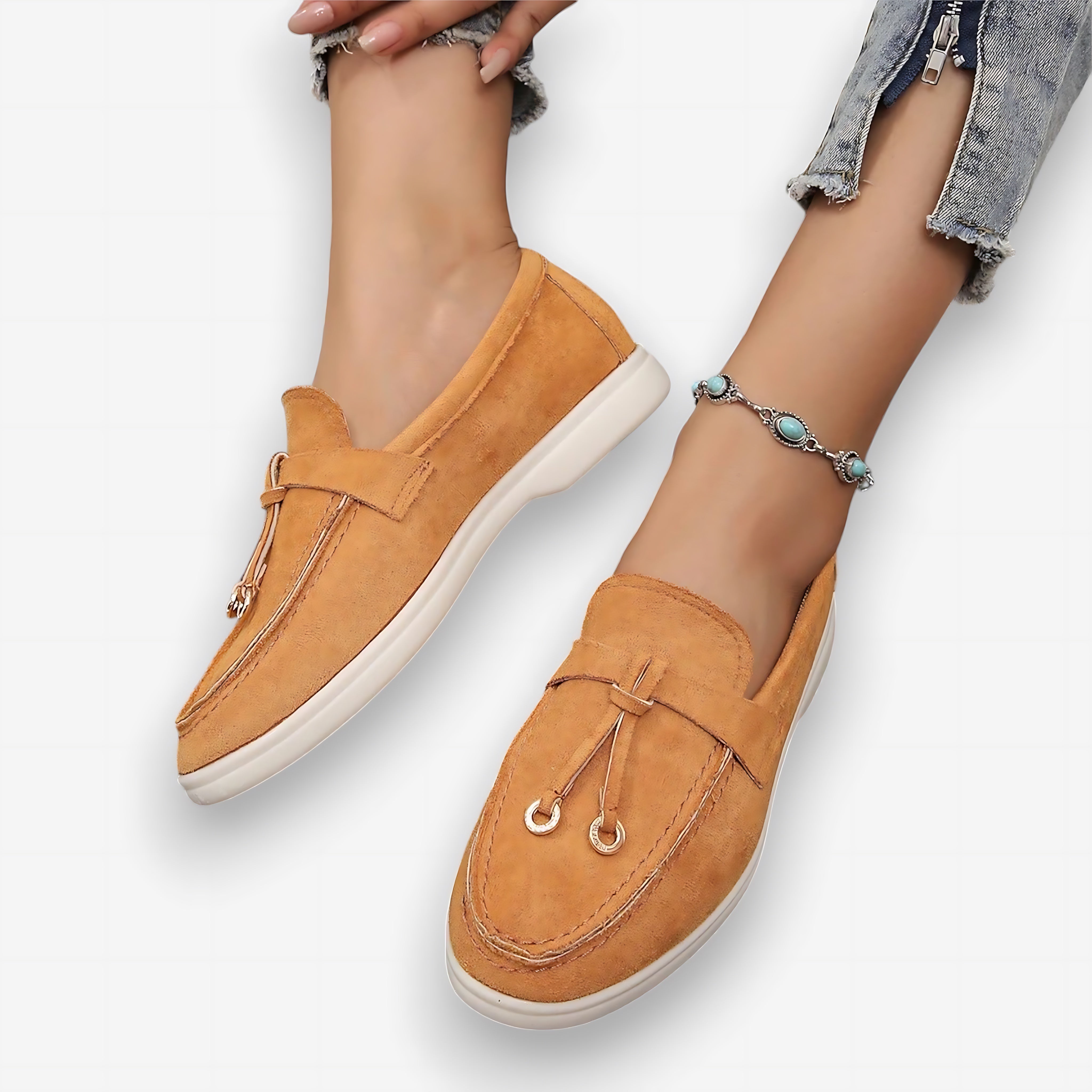Evelyn – Canvas Knot Slip On Loafers