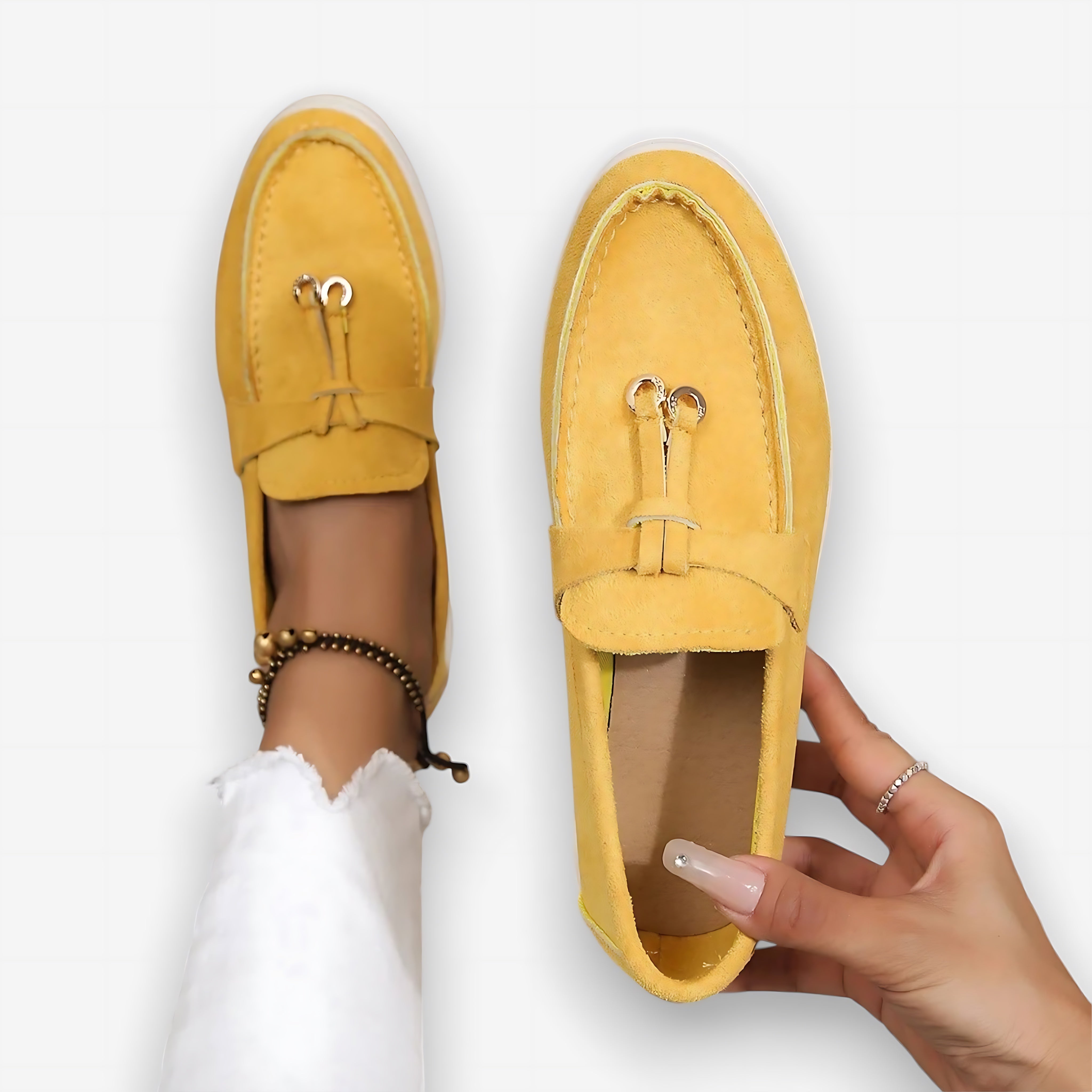 Evelyn – Canvas Knot Slip On Loafers