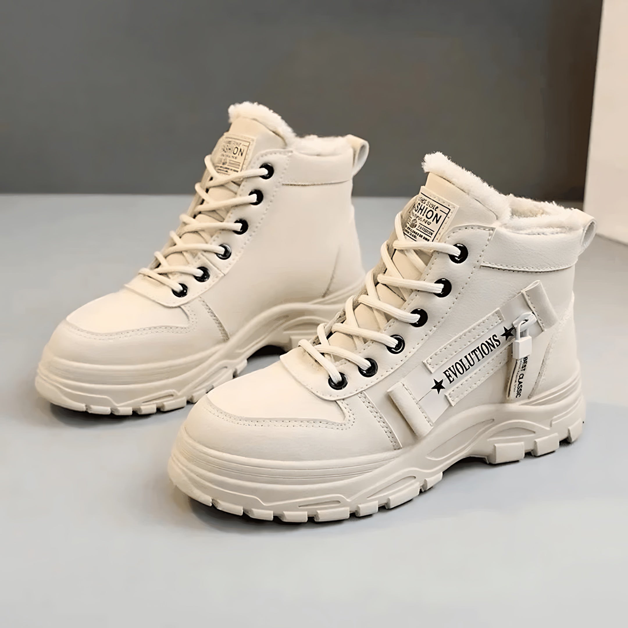 Evelyn – Chunky Lace Up Winter Ankle Boots