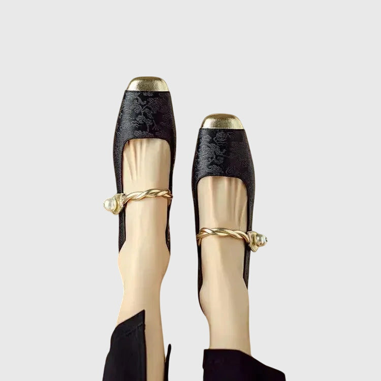Rylee – Jacquard Cap Toe Low Heel Mary Janes