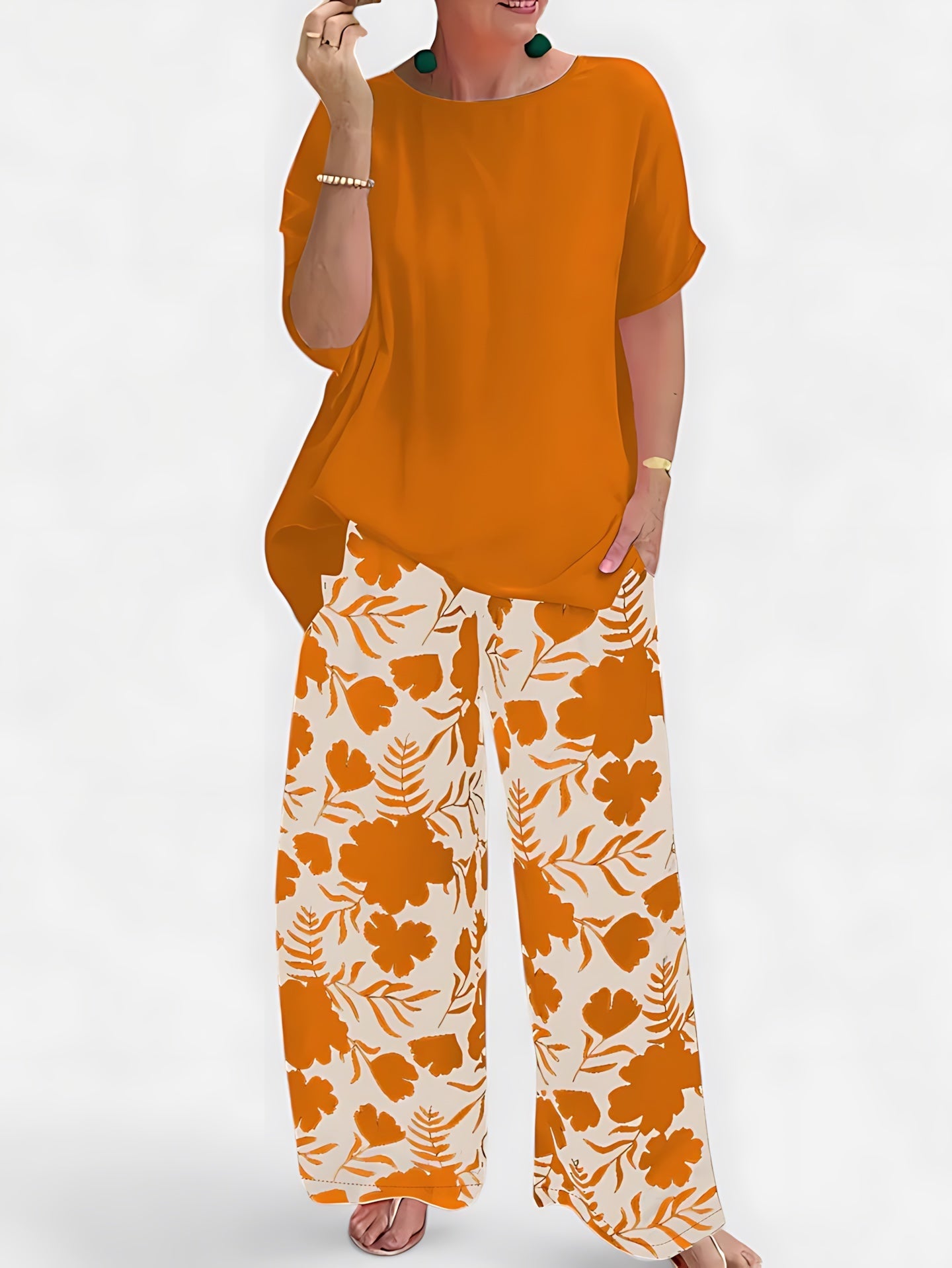 Faith – Floral Wide Leg Pants And Top Set