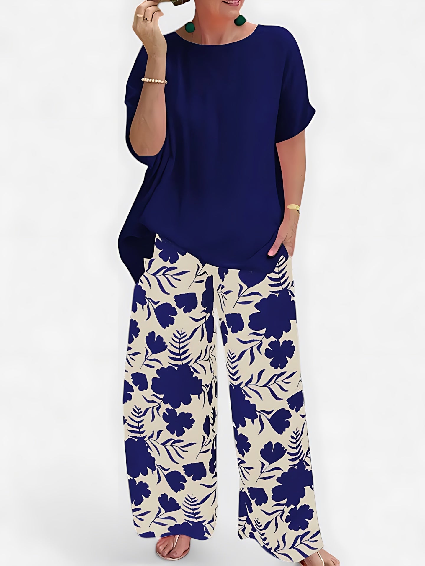 Faith – Floral Wide Leg Pants And Top Set