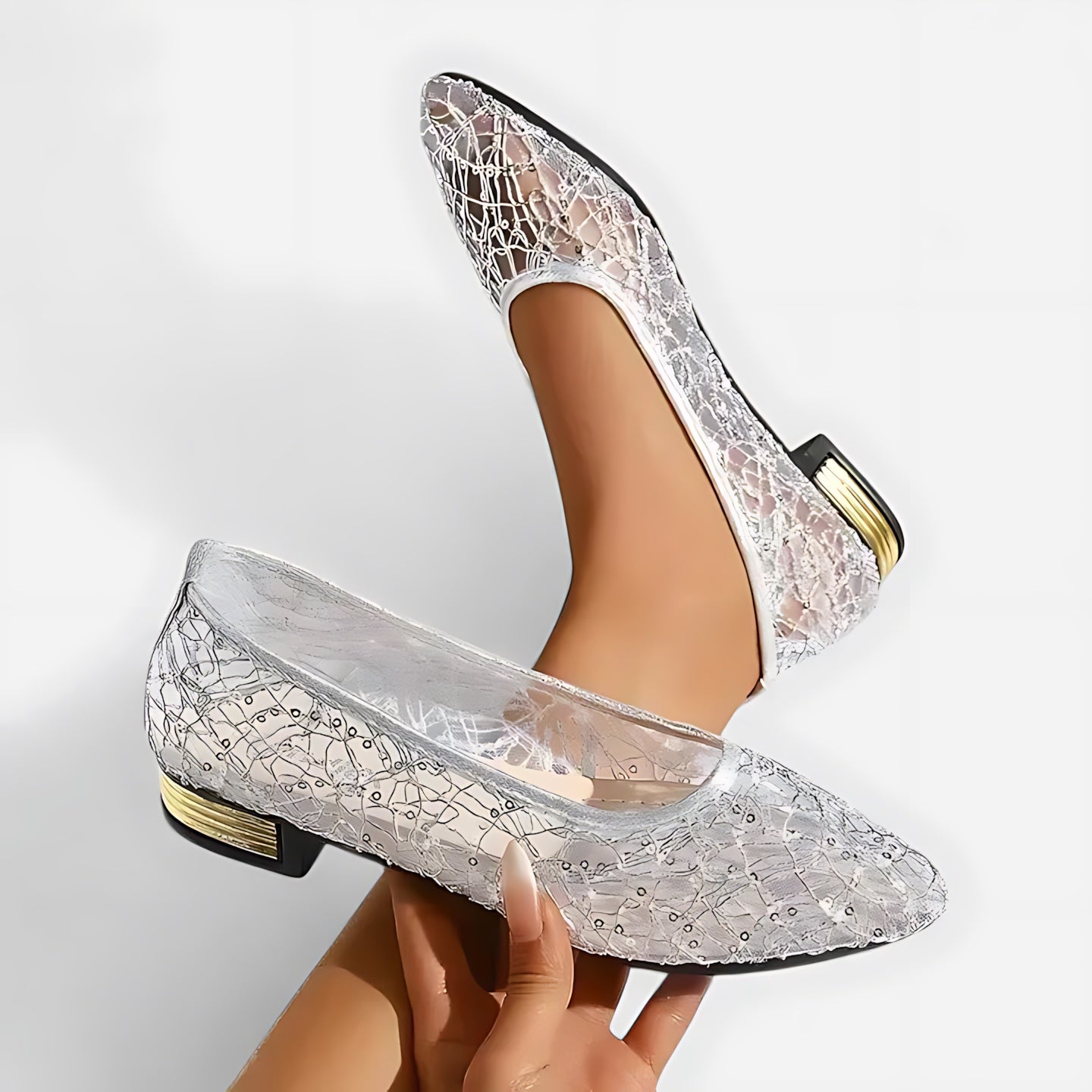 Faith – Lace Pointed Toe Ballet Flats