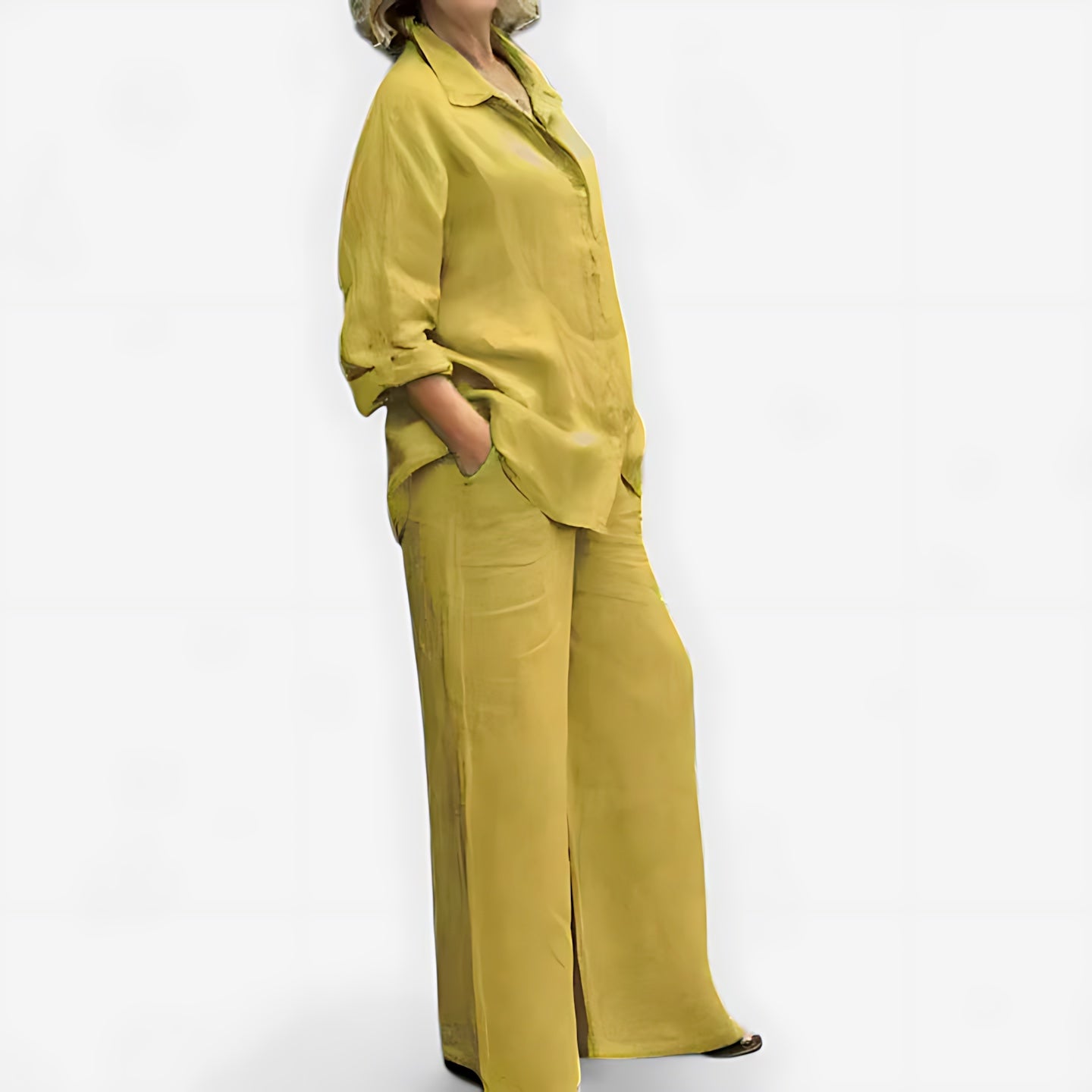 Felicity – Button Up Shirt And Wide Leg Pants Set