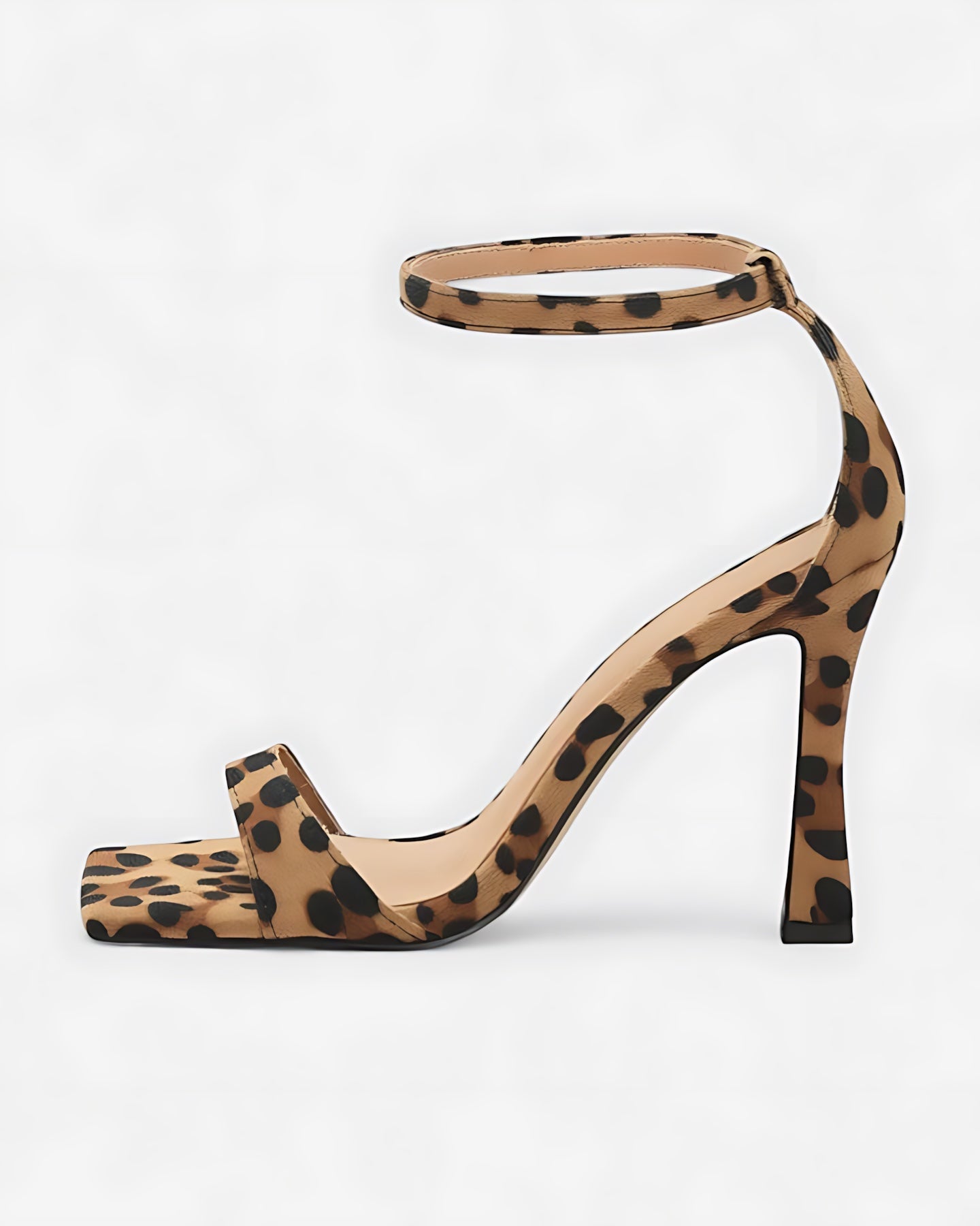 Felicity – Leopard Print Ankle Strap Stiletto Heels
