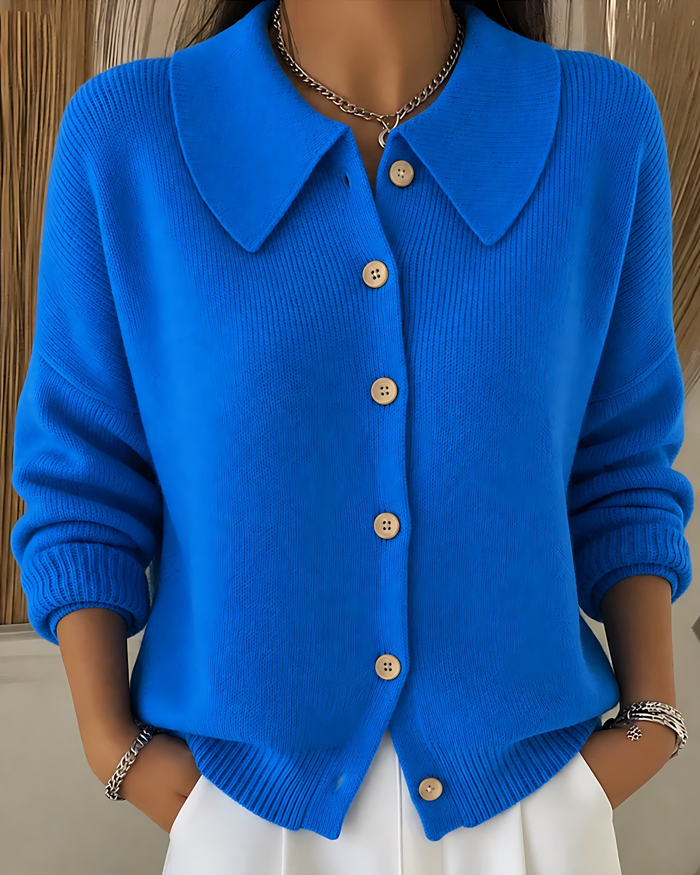 Felicity – Shawl Collar Button Up Knit Cardigan