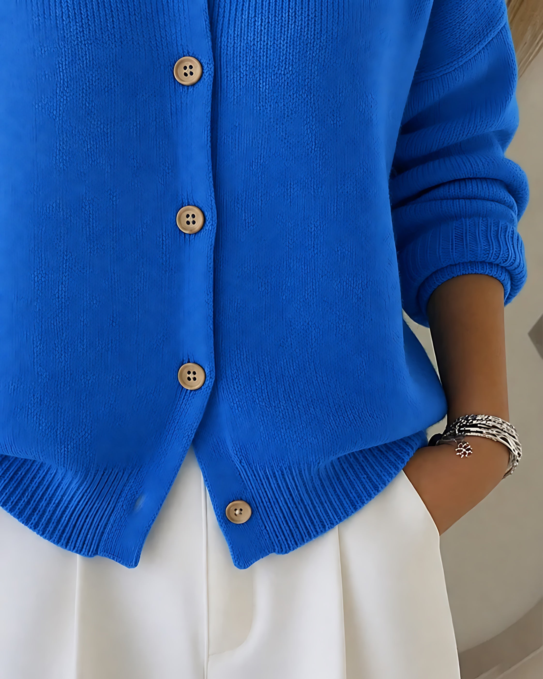 Felicity – Shawl Collar Button Up Knit Cardigan
