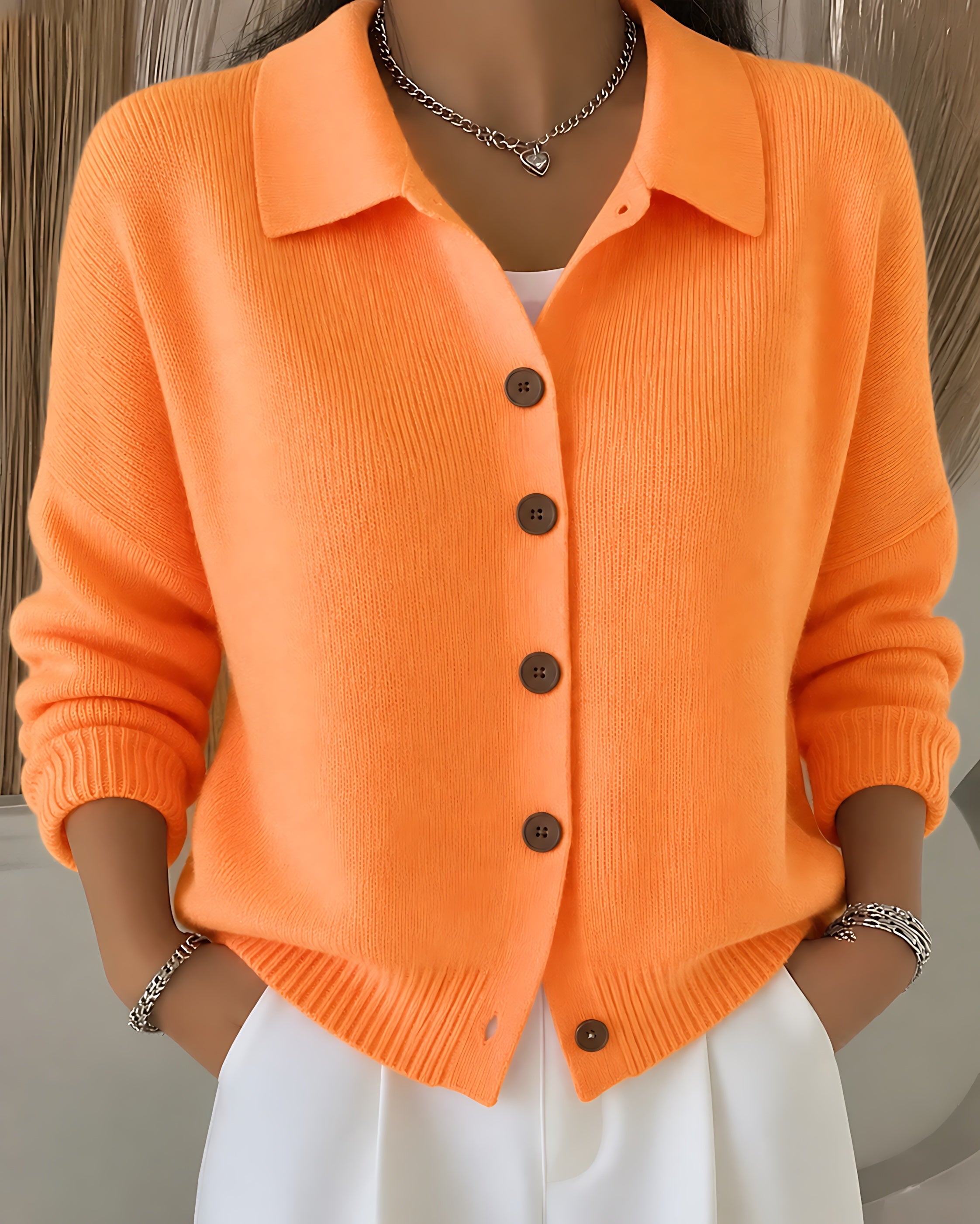 Felicity – Shawl Collar Button Up Knit Cardigan
