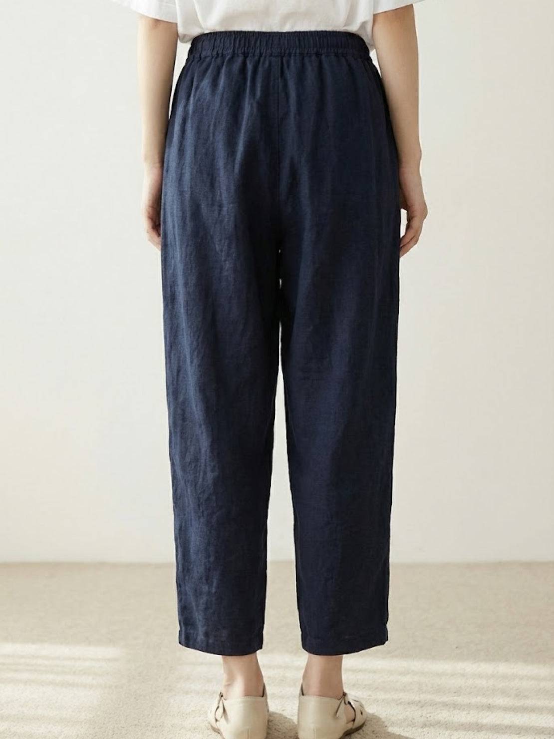 Anna – Elastic Waist Cropped Tapered Pants