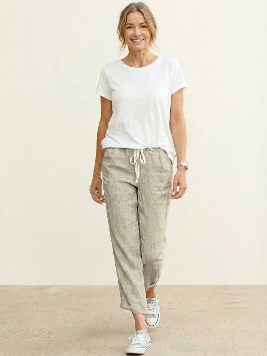 Anna – Elastic Waist Cropped Tapered Pants