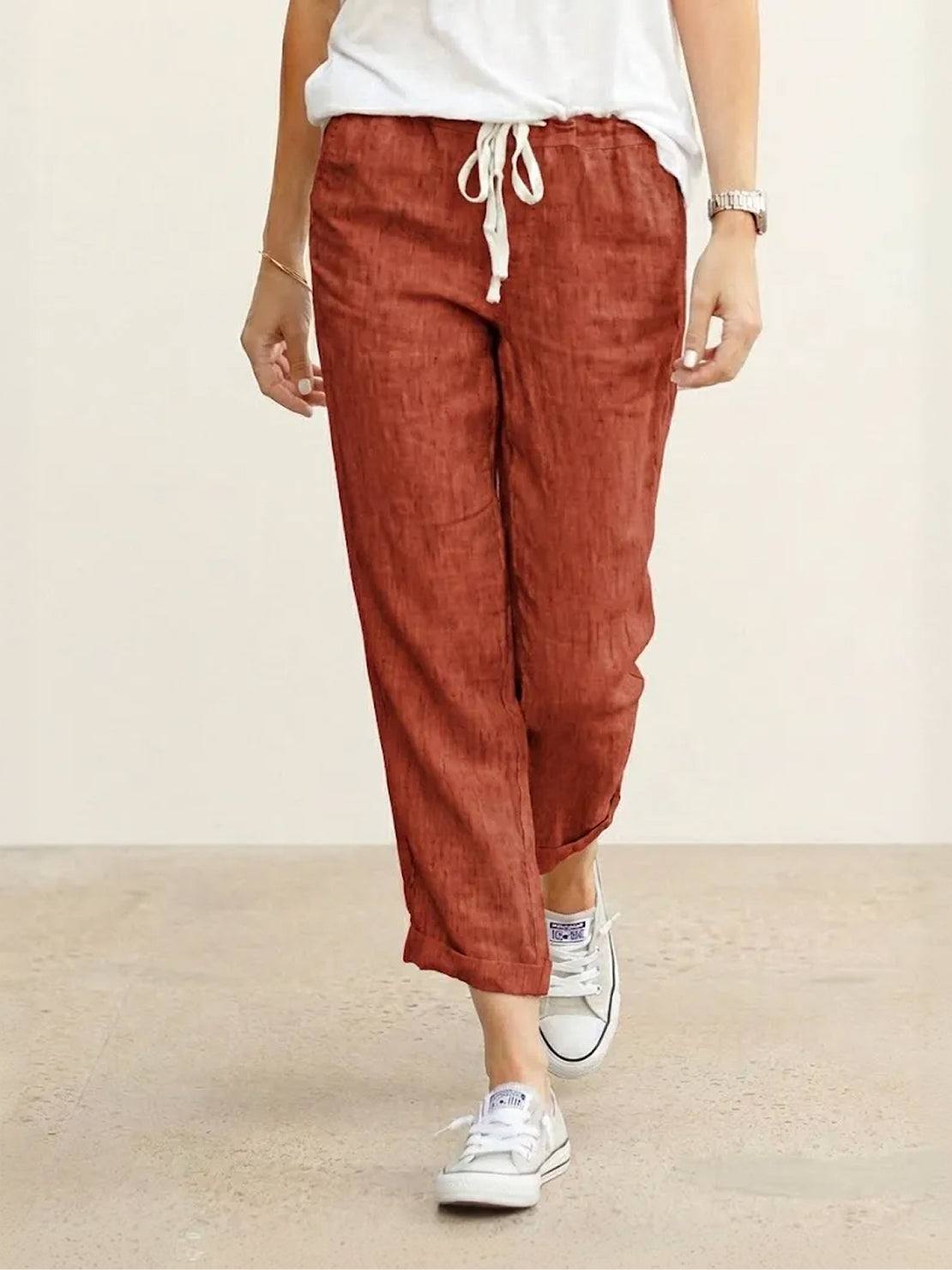 Anna – Elastic Waist Cropped Tapered Pants