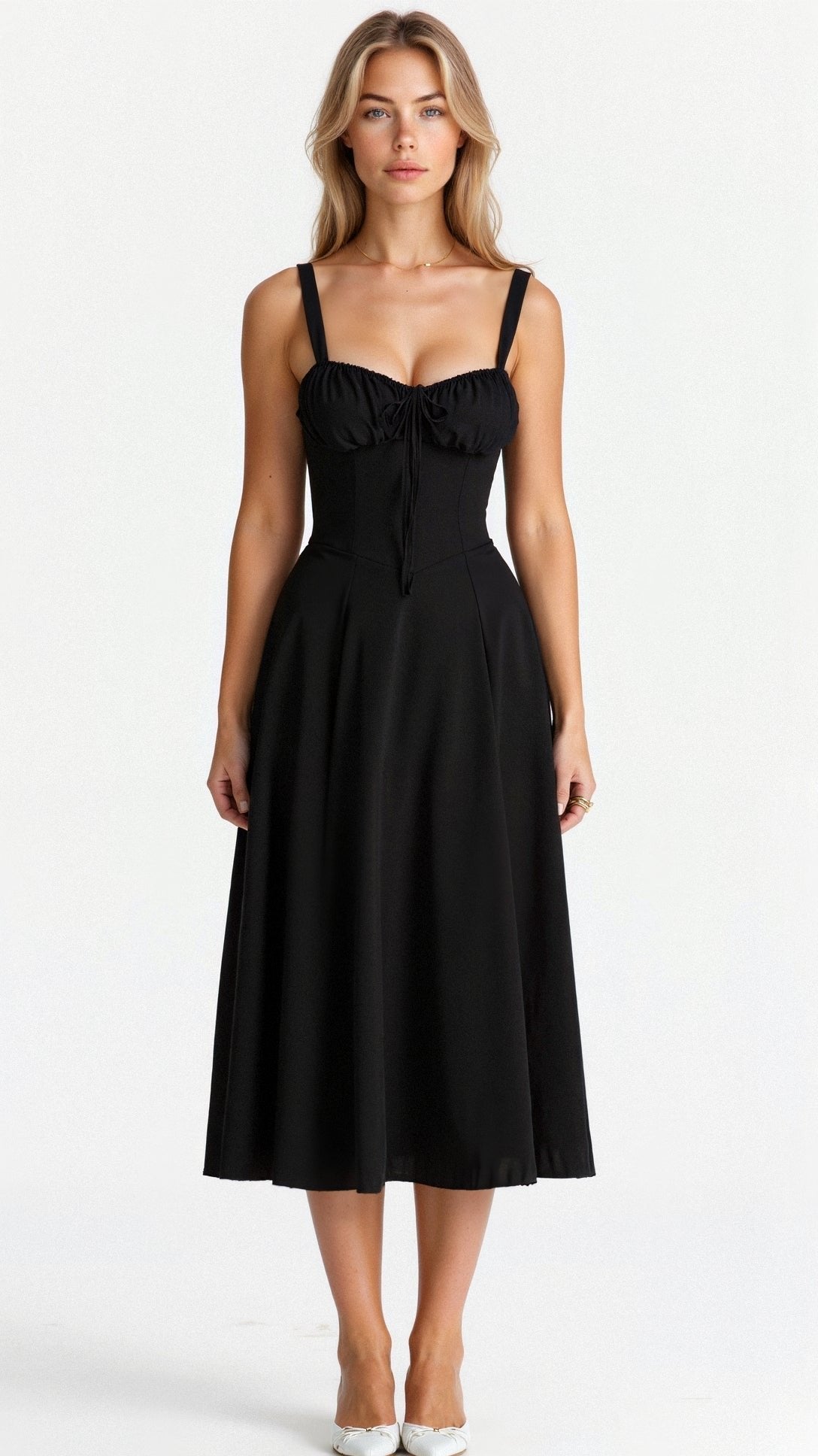 Amber – Floral Corset Sweetheart Cocktail Midi Dress