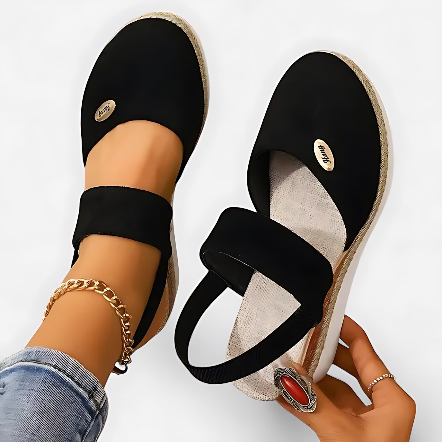 Florence – Closed Toe Slingback Espadrille Flats