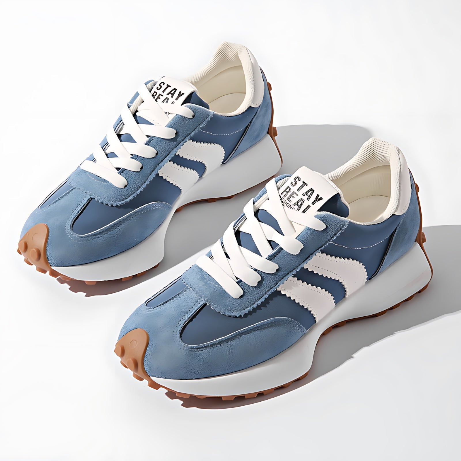 Florence – Retro Suede Lace Up Chunky Sole Sneakers