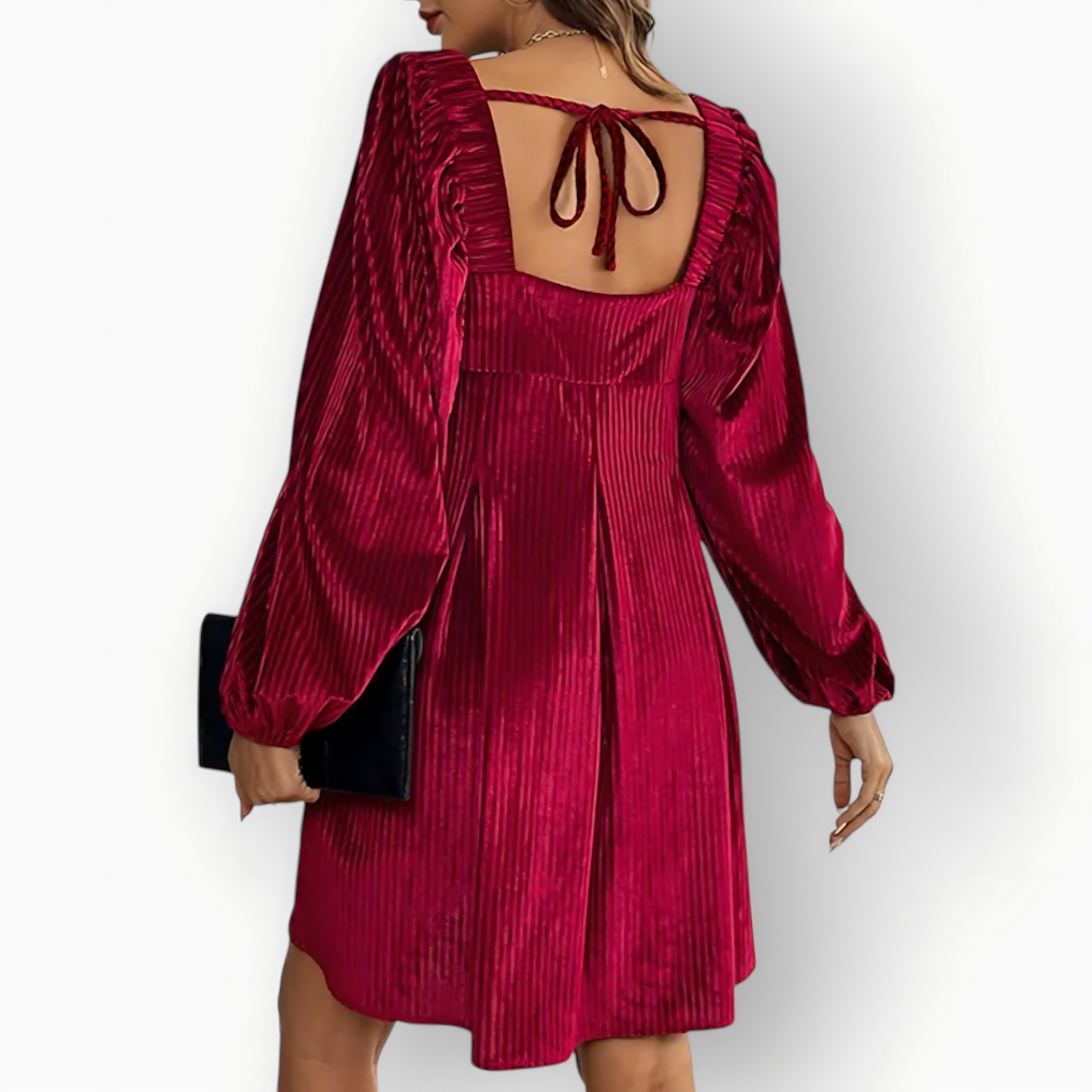 Florence – Velvet Puff Sleeve Babydoll Party Mini Dress