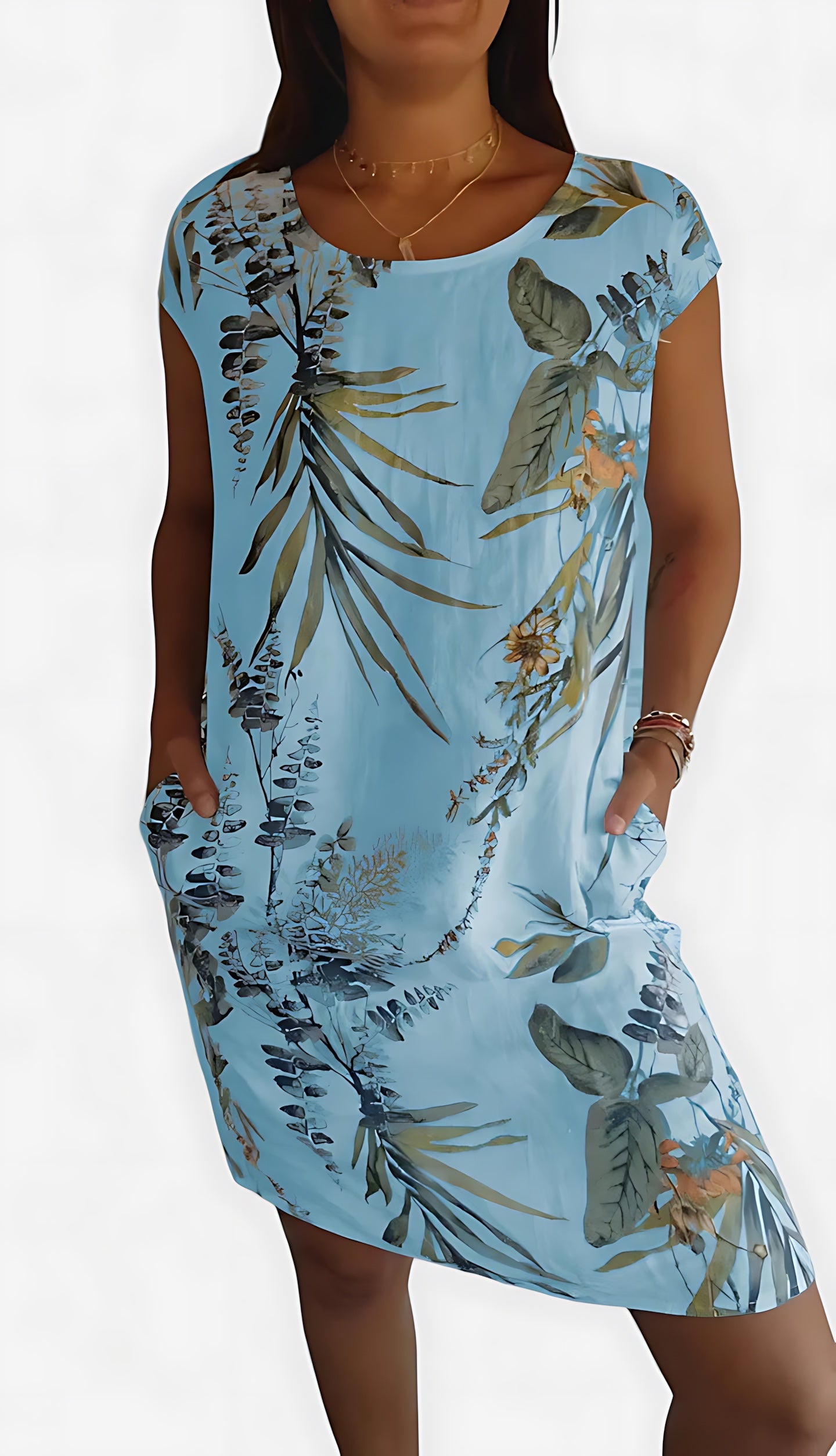 Frances – Abstract Print Shift Summer Dress
