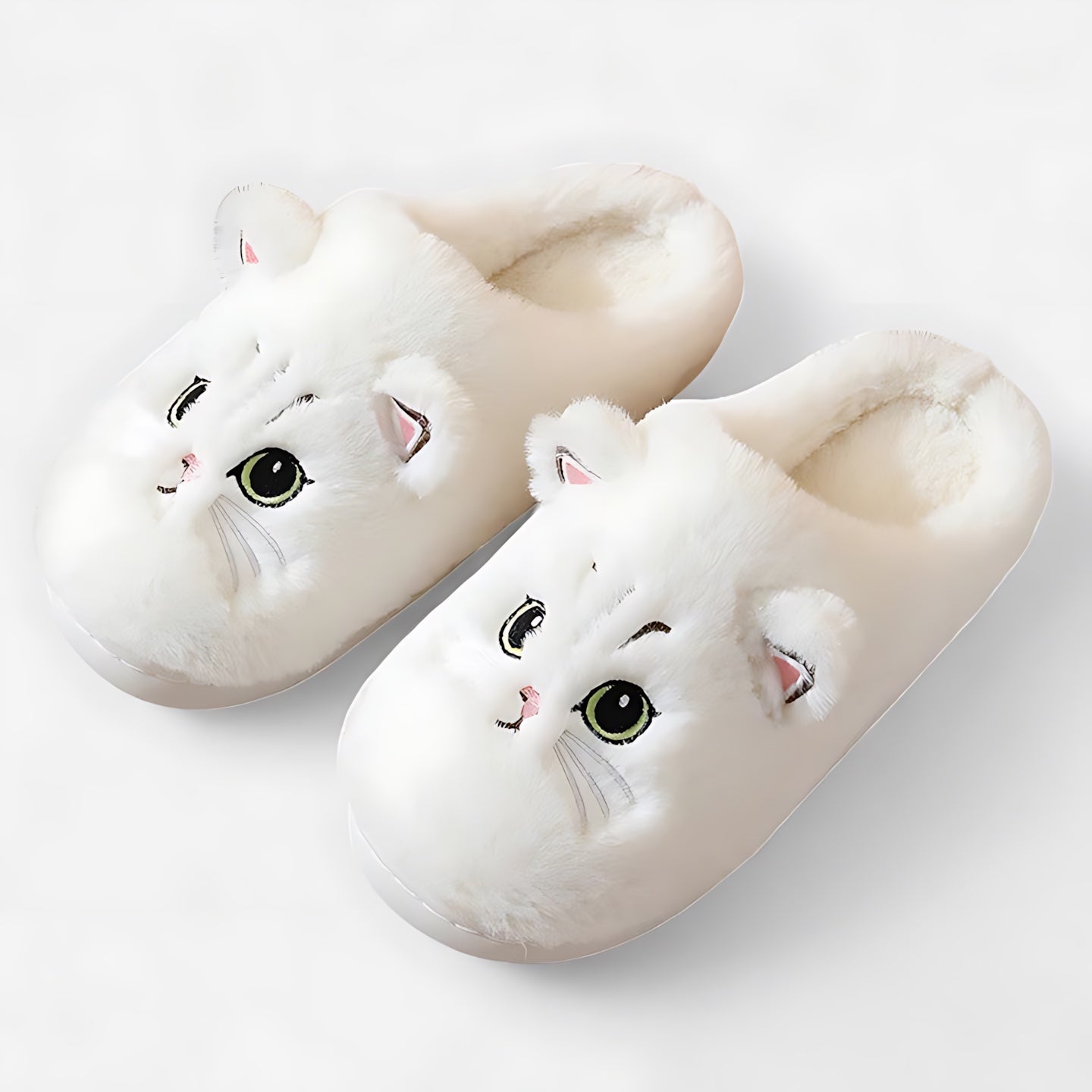Frances – Cat Embroidered Closed Toe Slippers