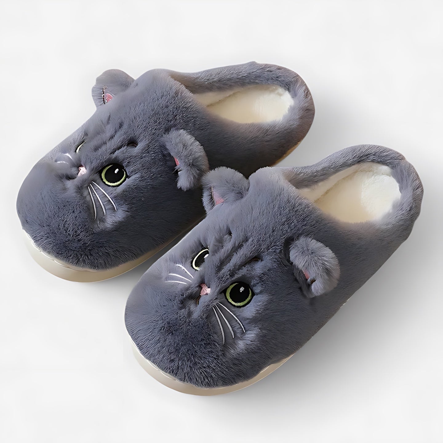 Frances – Cat Embroidered Closed Toe Slippers