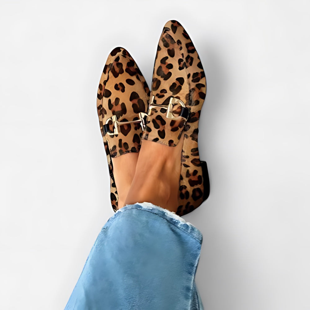 Frances – Leopard Print Pointed Toe Loafers