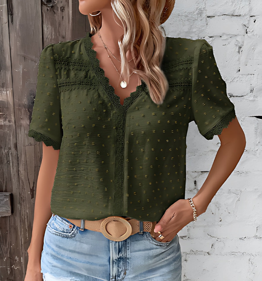 Frances – Ruffle Short Sleeve Blouse