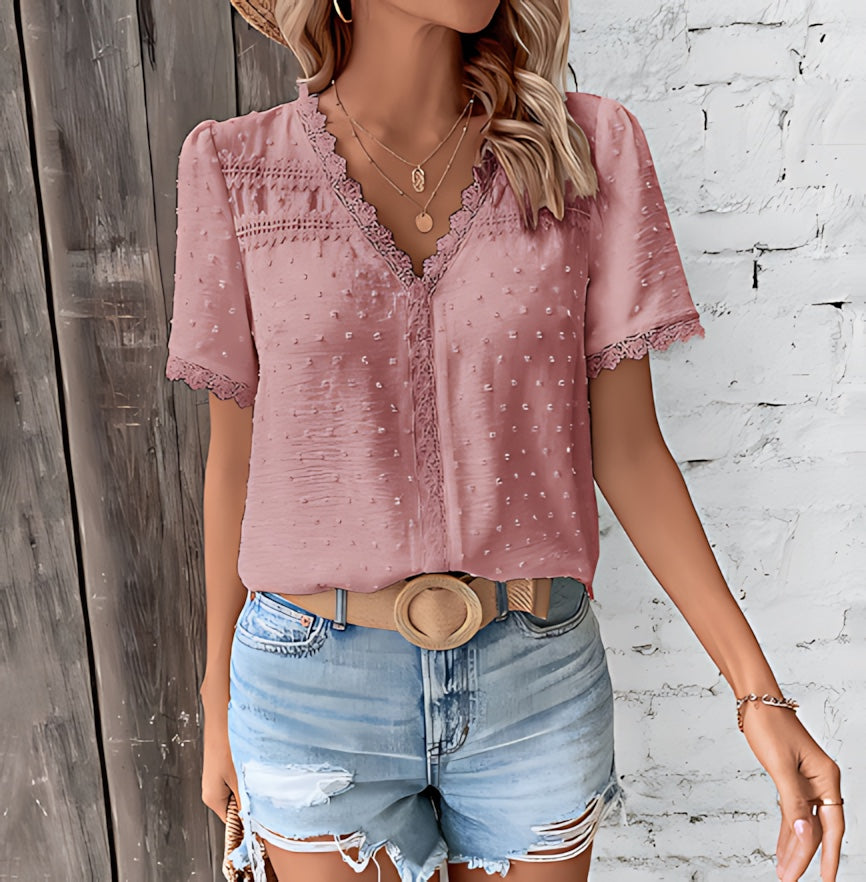 Frances – Ruffle Short Sleeve Blouse