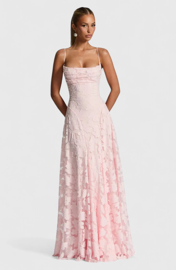 Sophia – Lace A-Line Evening Maxi Dress