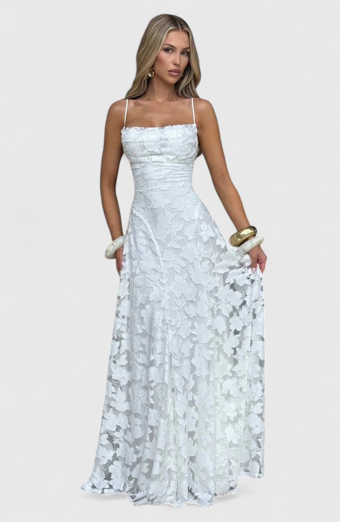 Sophia – Lace A-Line Evening Maxi Dress