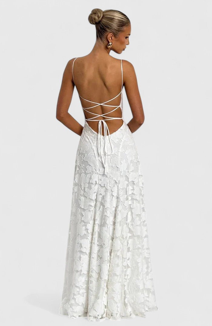 Sophia – Lace A-Line Evening Maxi Dress