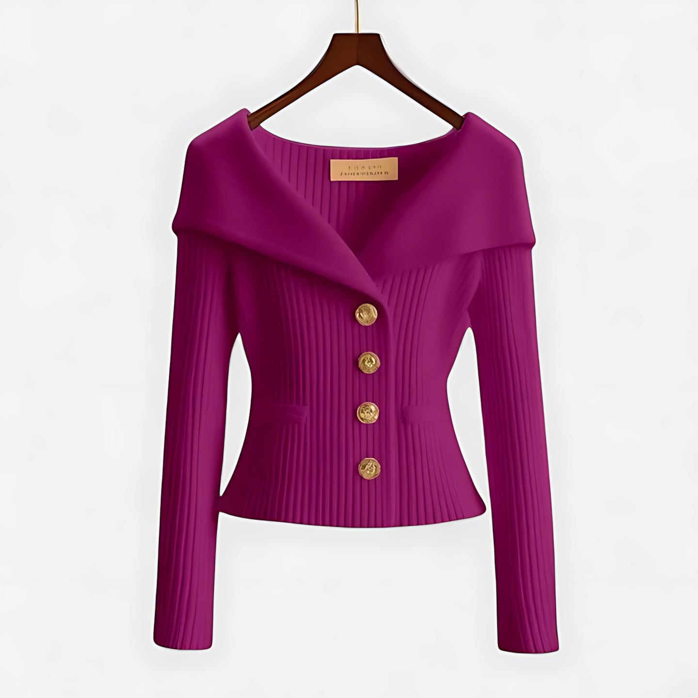 Freya – Lapel Collar Button Up Knit Cardigan