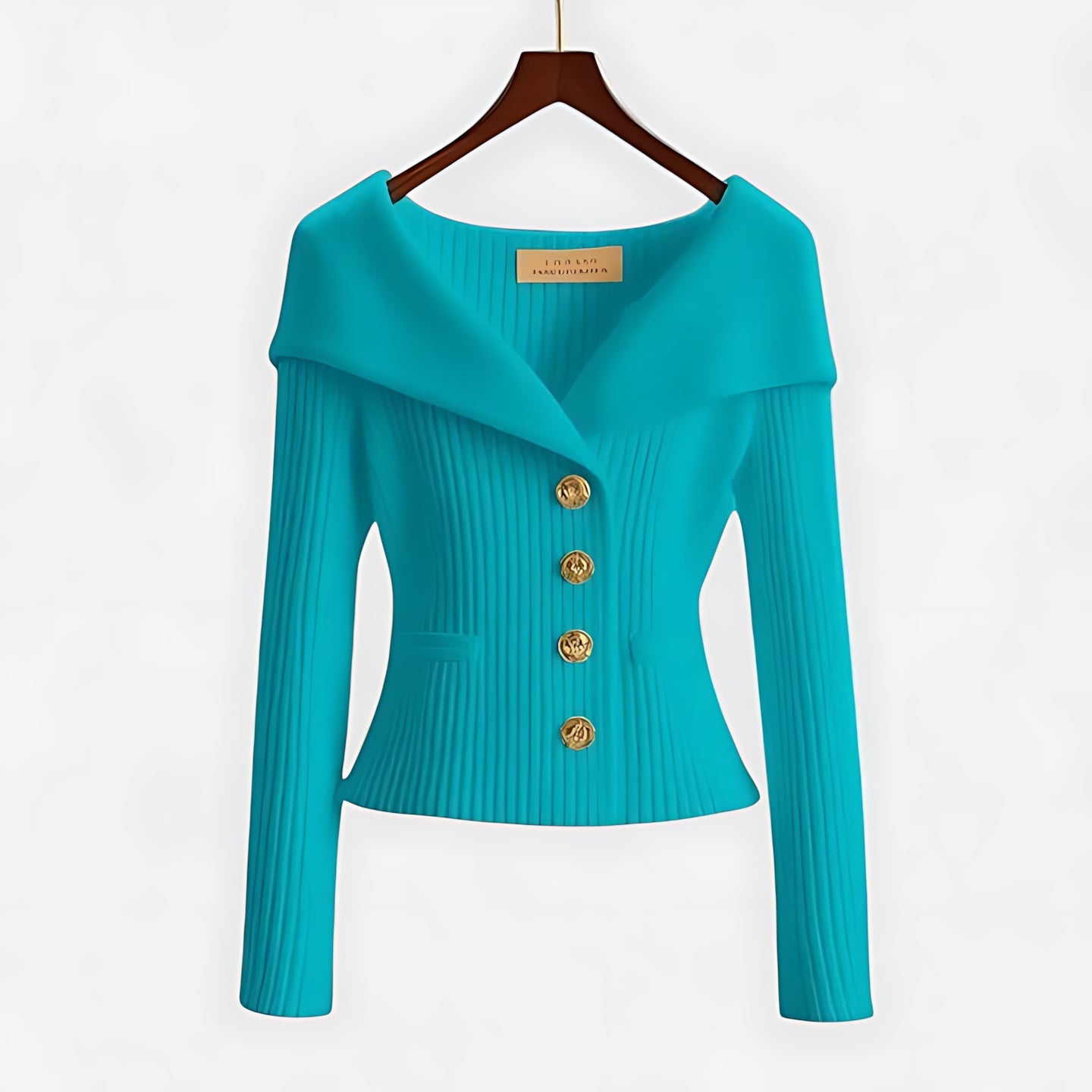 Freya – Lapel Collar Button Up Knit Cardigan