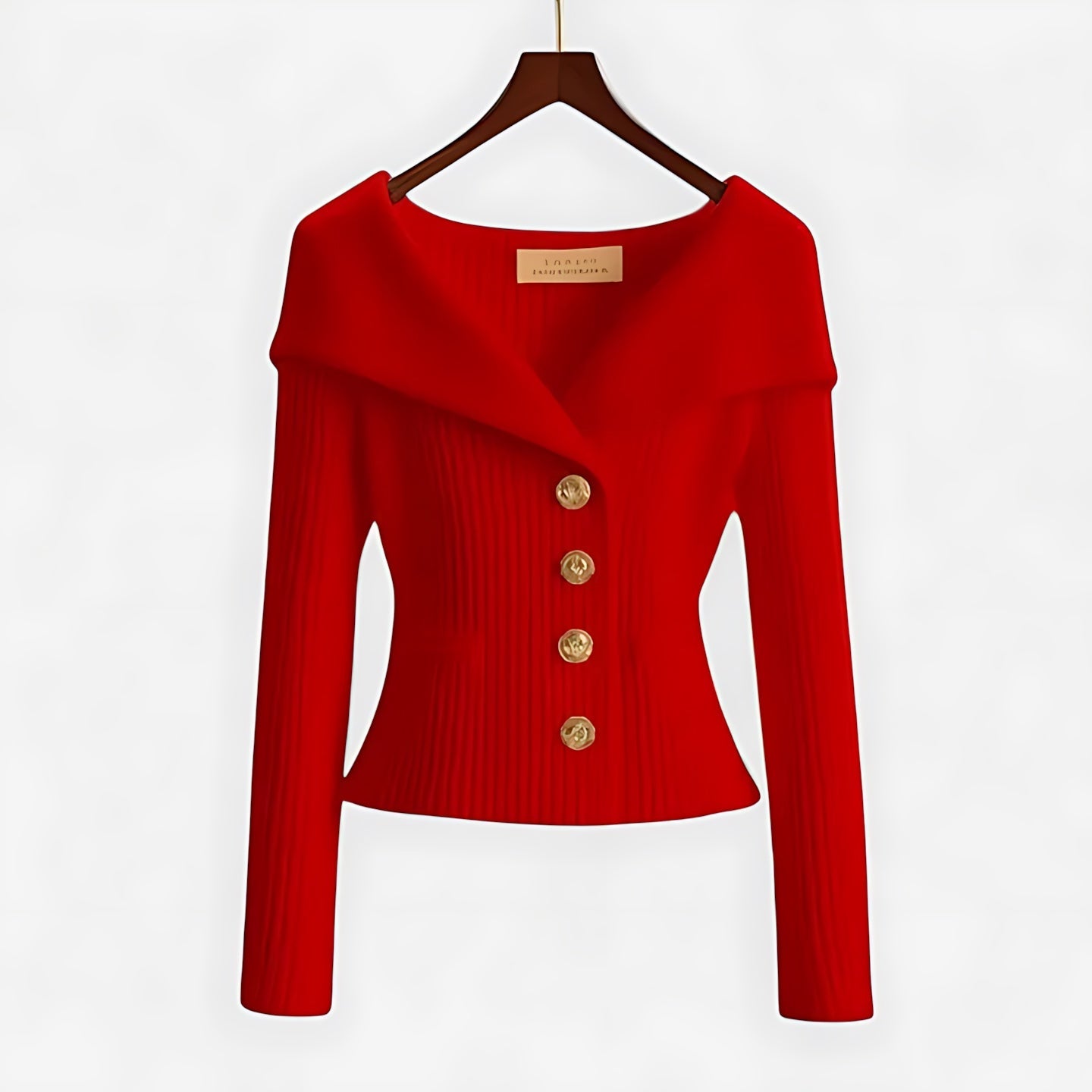 Freya – Lapel Collar Button Up Knit Cardigan