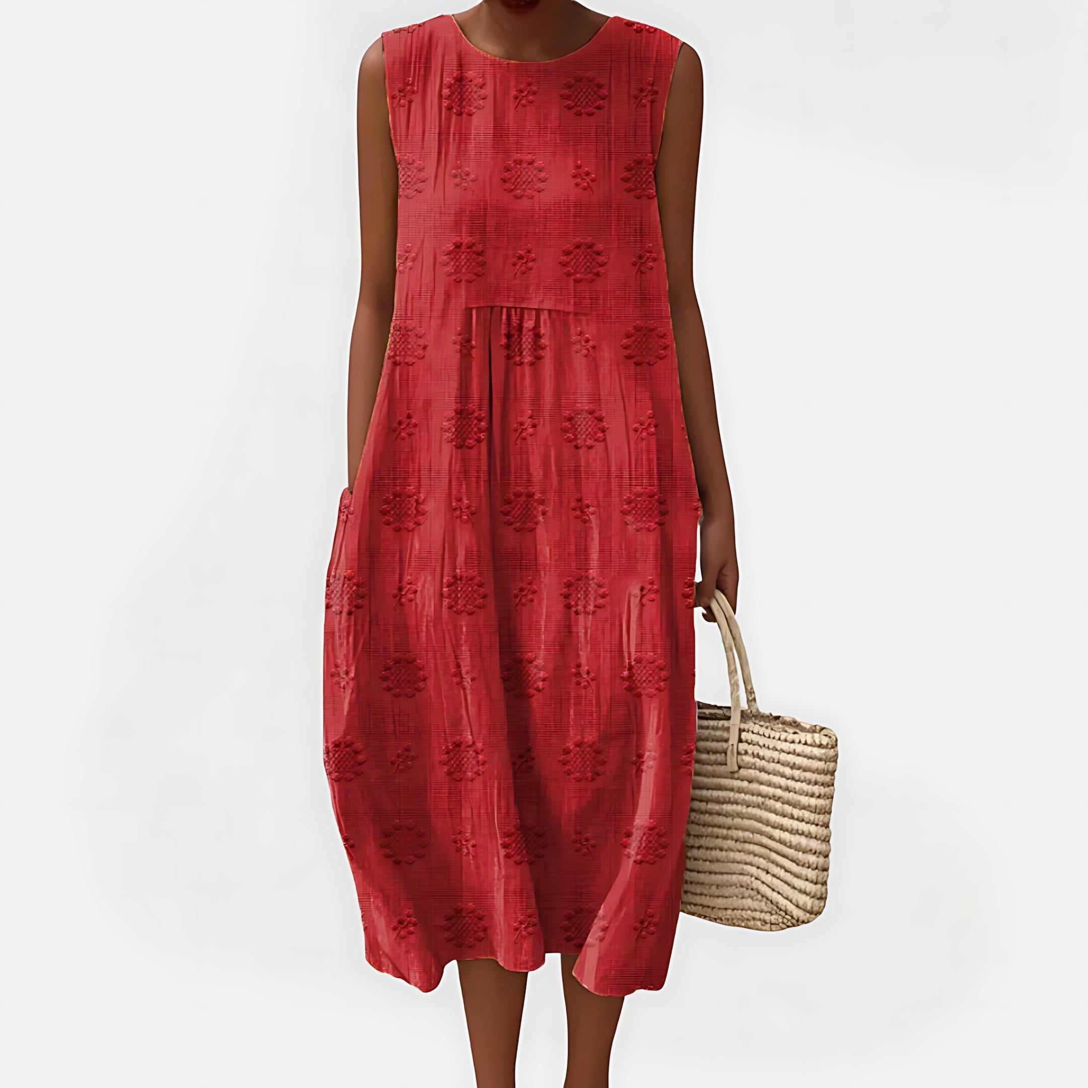 Gabriella – Crew Neck Cocoon Summer Midi Dress