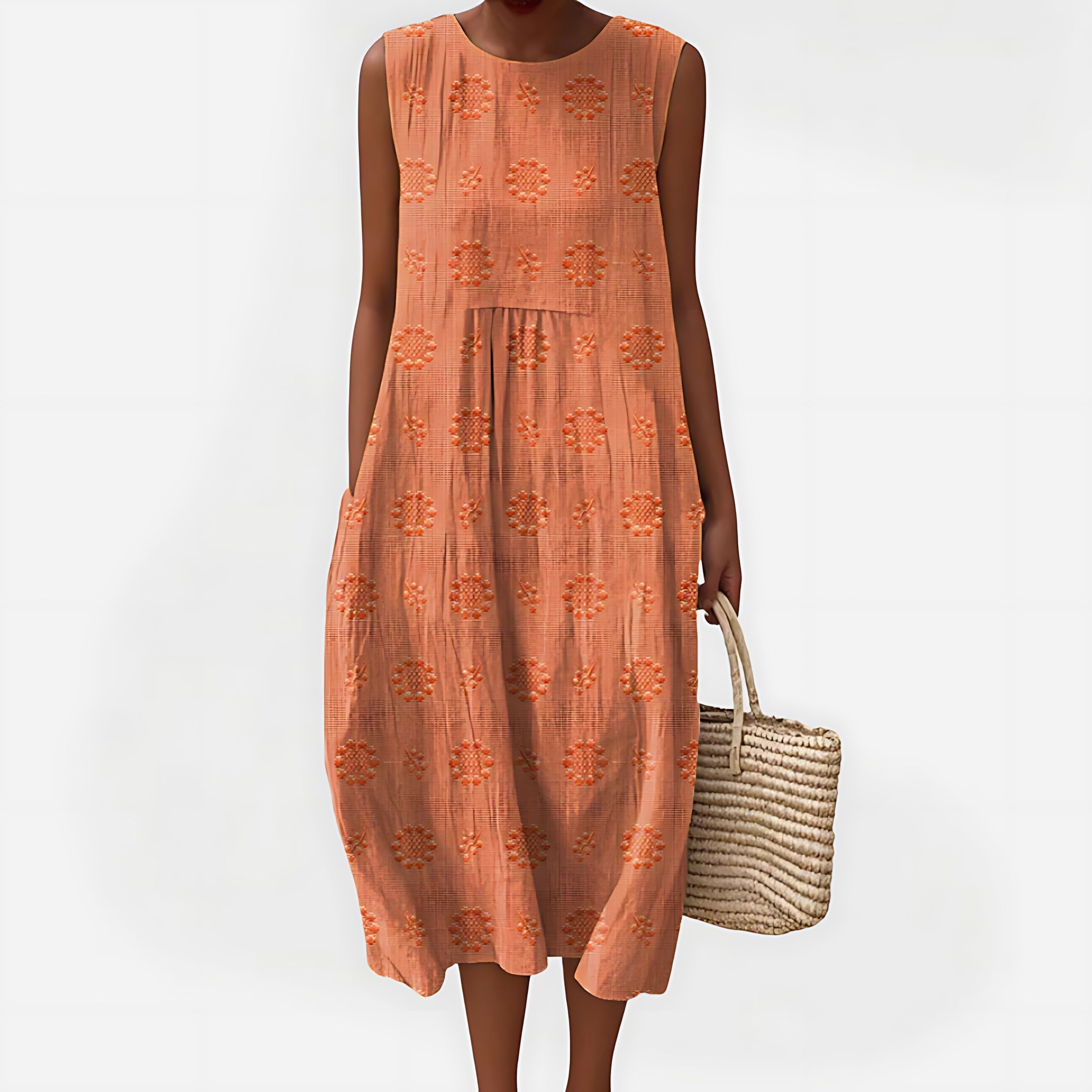 Gabriella – Crew Neck Cocoon Summer Midi Dress